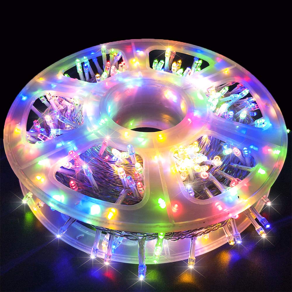 MYGOTO Xmas String Lights 500 LED 165ft 8 Modes Plug-in Multicolor Fairy Lights for Home Garden Party Wedding Decoration