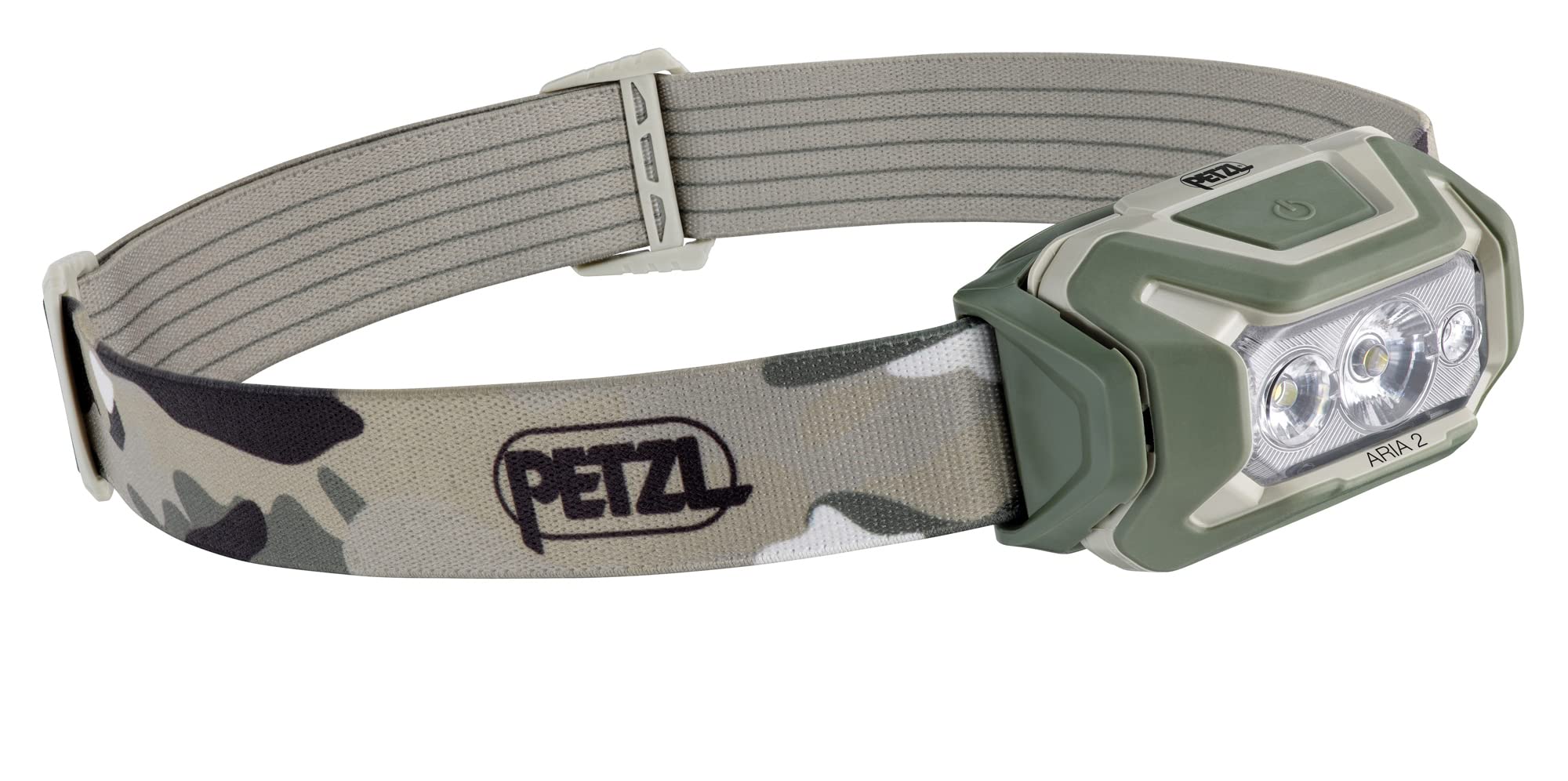 PETZL ARIA 2 RGB Headlamp, 450 Lumens, Waterproof, Camo, Model E070BA01