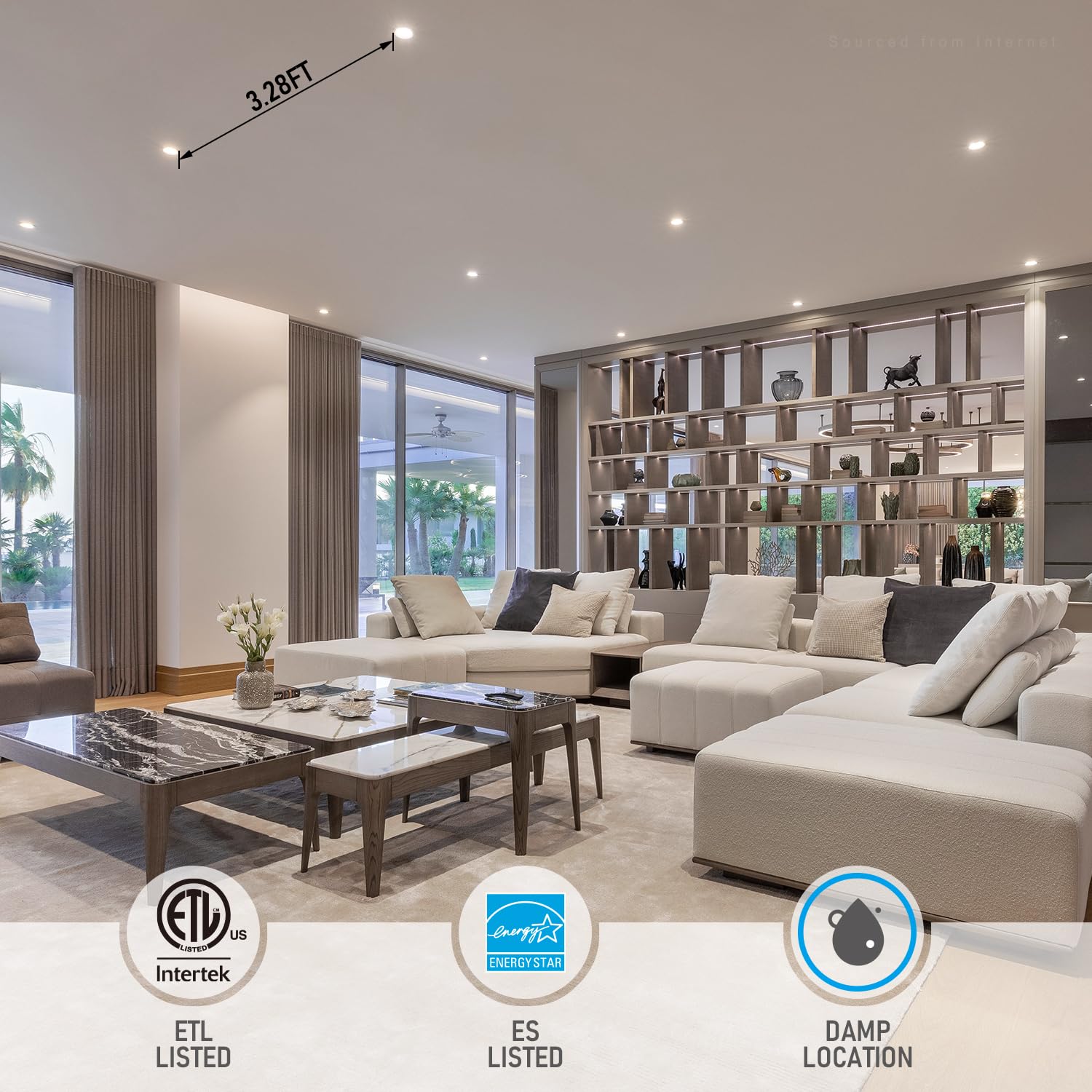 TORCHSTAR 4 Inch LED Recessed Light, 4000K Cool White, Dimmable, 10W, ETL & Energy Star Certified, Pack of 4