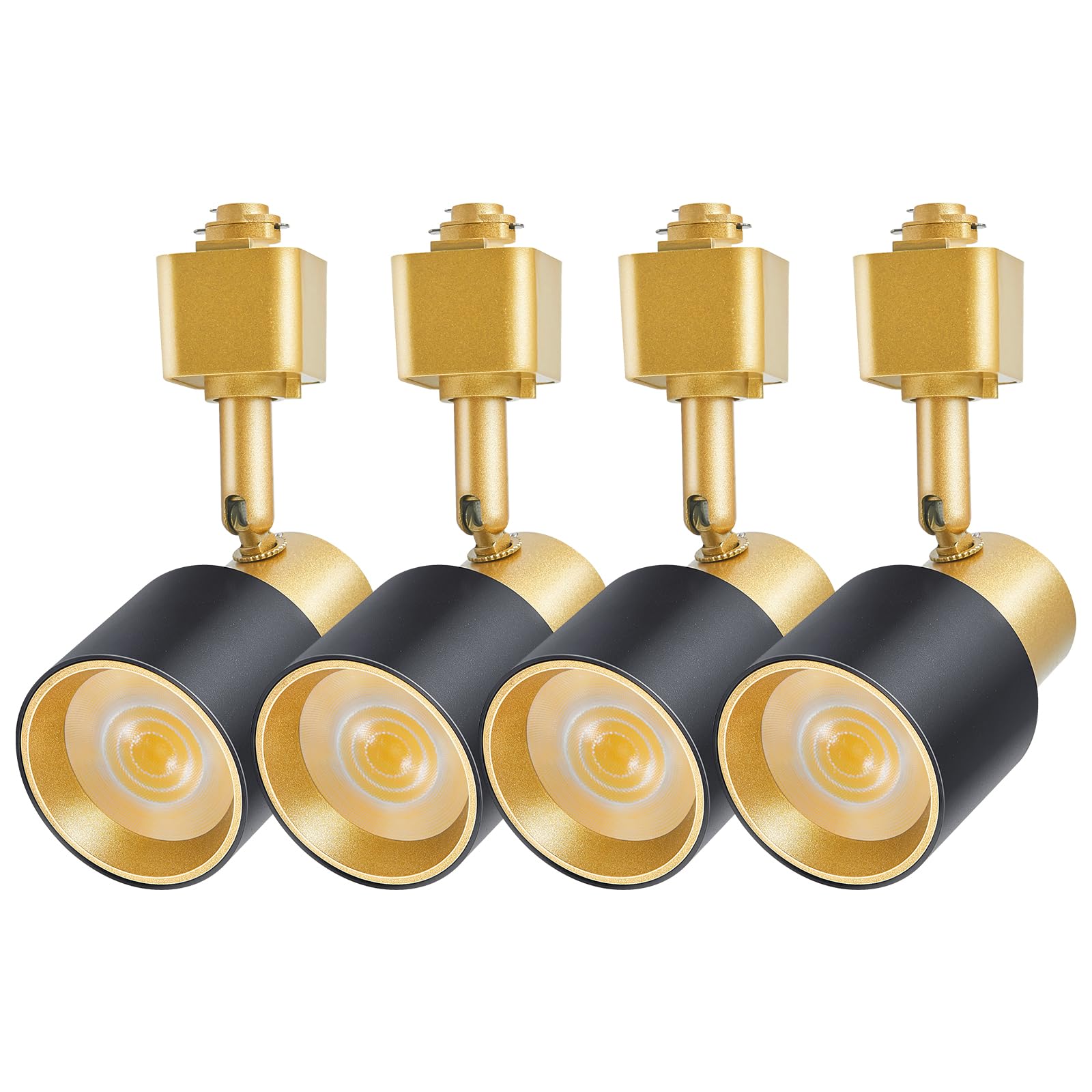 AIBISOD 10W H Track Lighting Heads Dimmable LED 3000K Warm White 4 Pack Black Gold