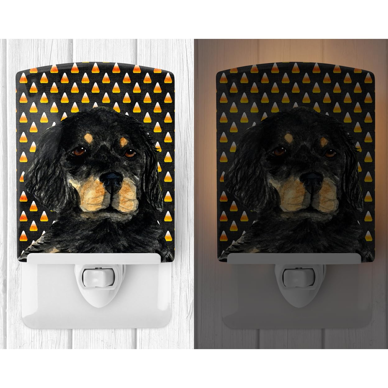 Carolines Treasures Ceramic Night Light, Gordon Setter, 6x4x3in, Model SS4308CNL, UL-Certified, Multicolor Halloween Design