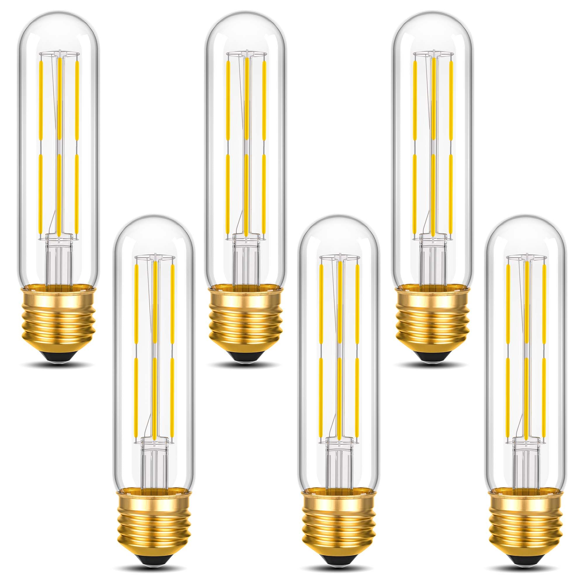 ToBeGreat T30 LED Light Bulbs 6 Watt Equivalent 60W E26 Tubular Bulbs T10 Edison LED Filament Bulb Warm White 2700K,Desk Lamp,Be