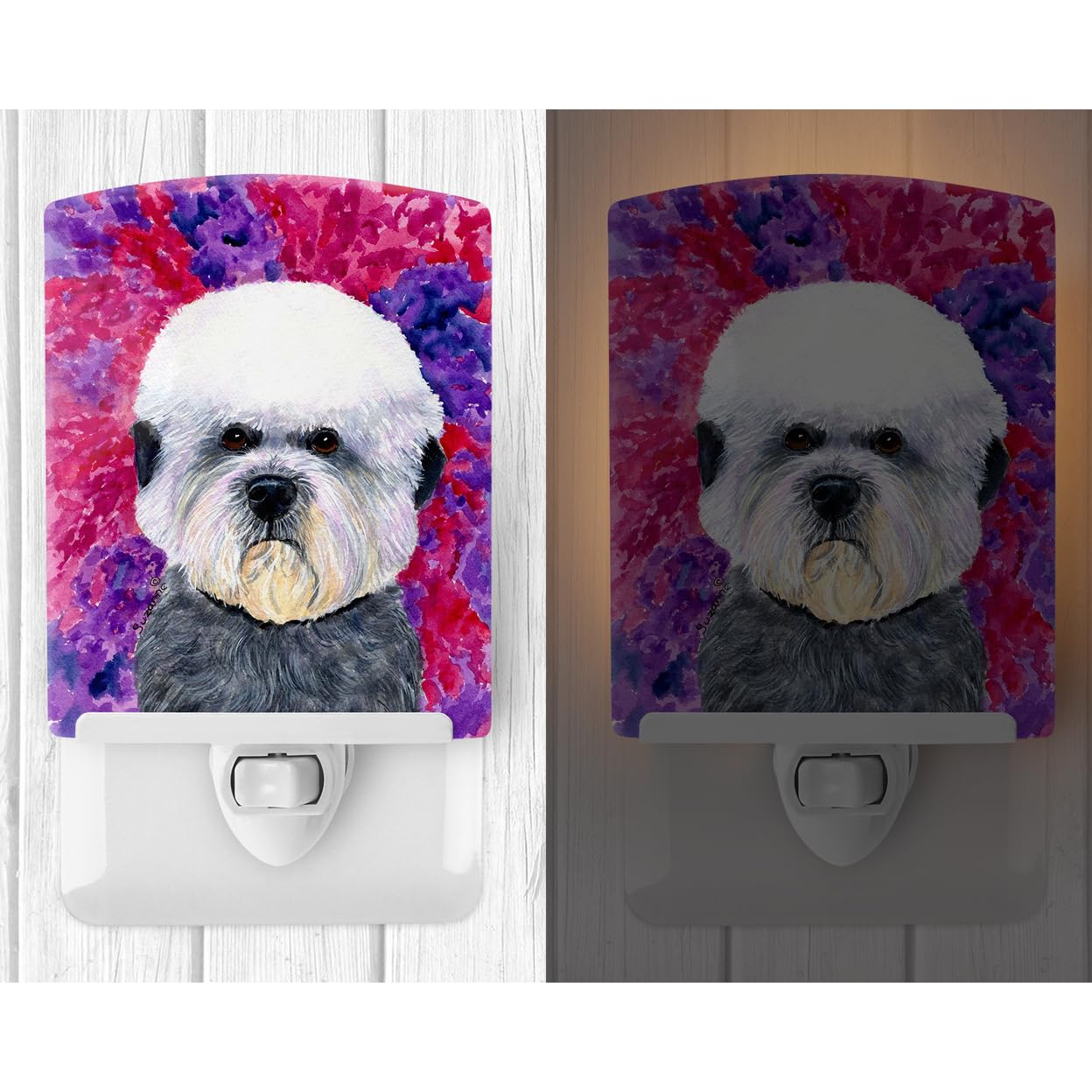 Carolines Treasures Ceramic Night Light, Dandie Dinmont Terrier, UL-Certified, 6x4x3 inches, Multicolor, Model SS8656CNL