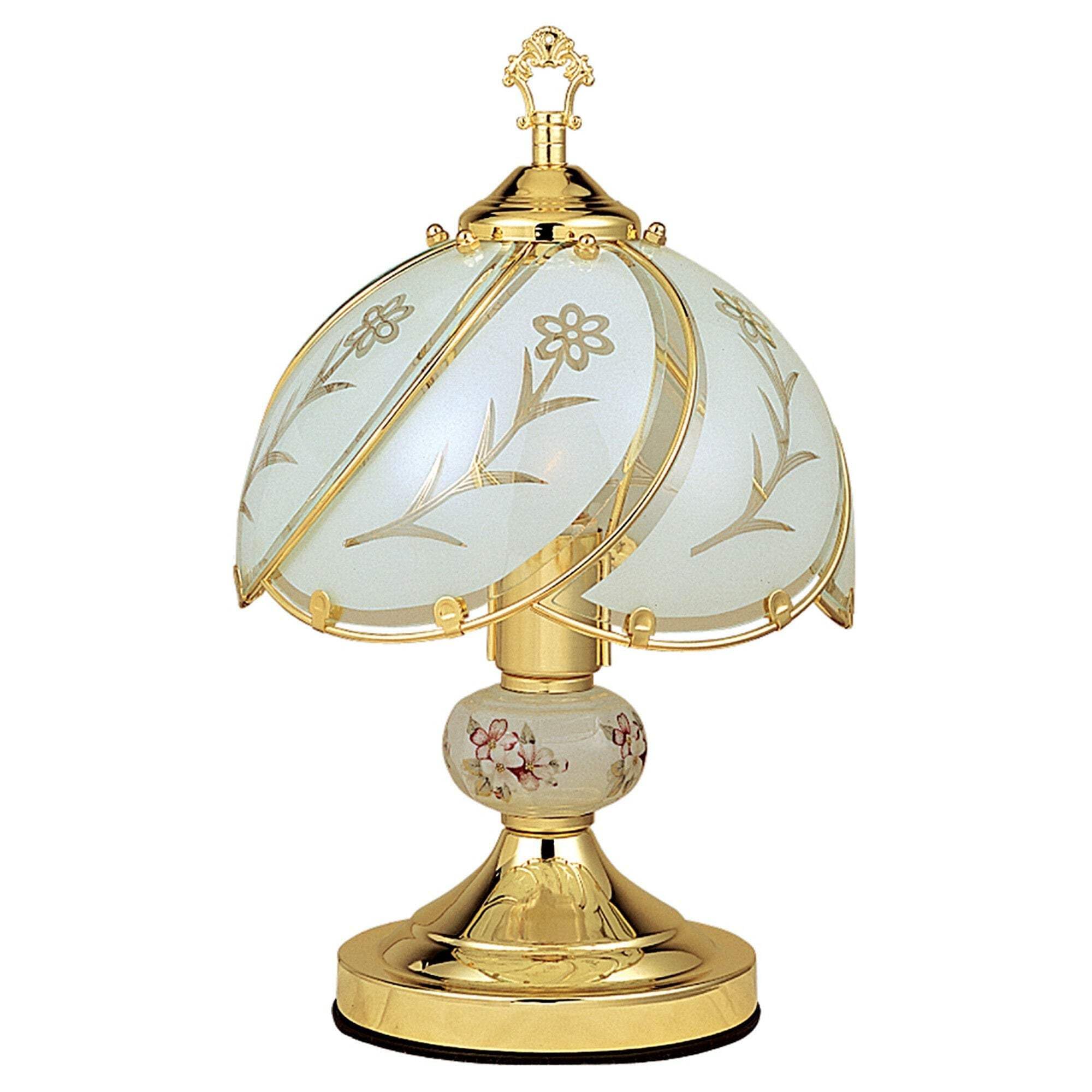 14 Stylish White And Gold Floral Glass Table Lamp