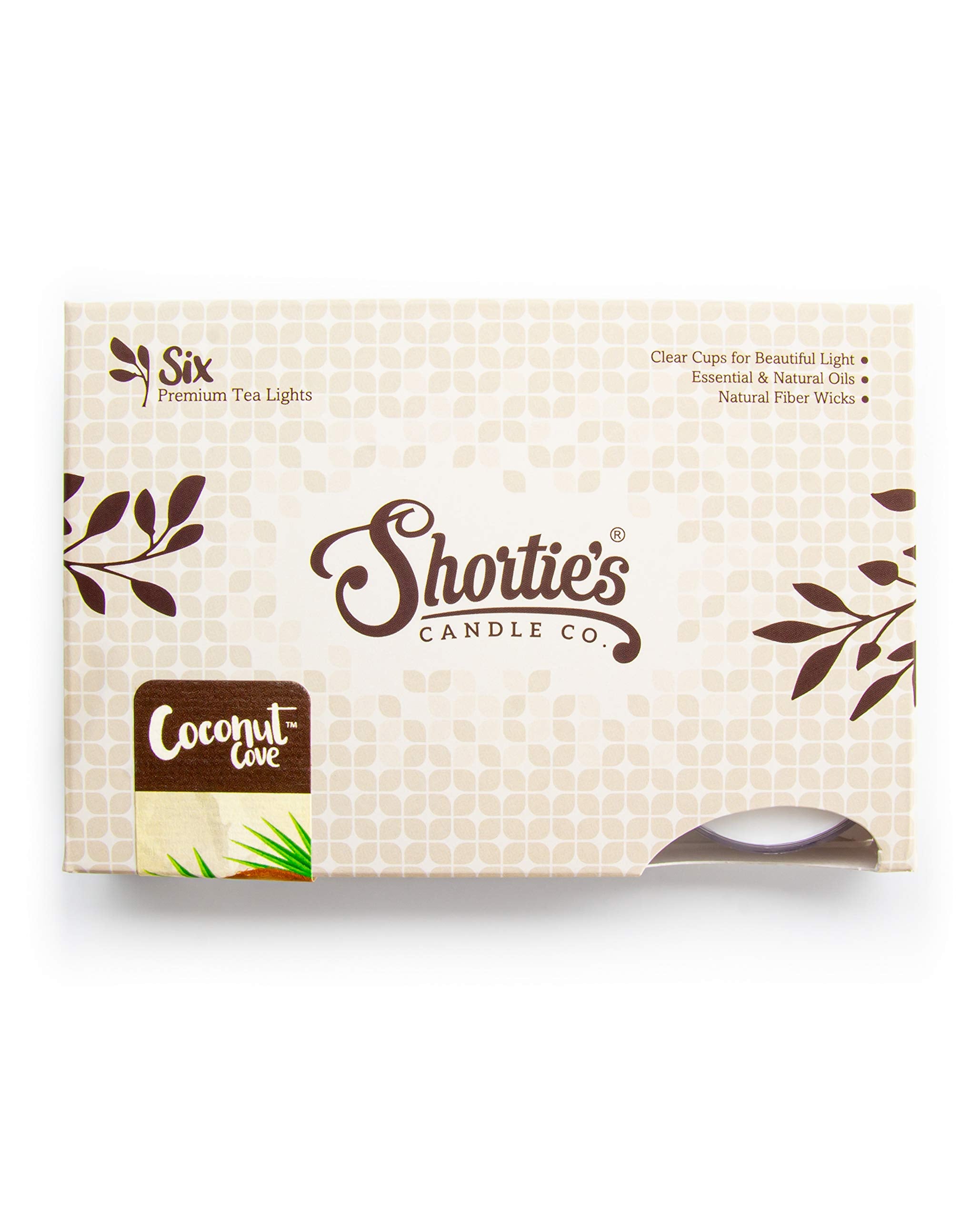 Coconut Cove Premium Tealight Candles - 6 White Highly Scented Tea Lights - Beautiful Candlelight - Made In The Usa - Fruit & Be