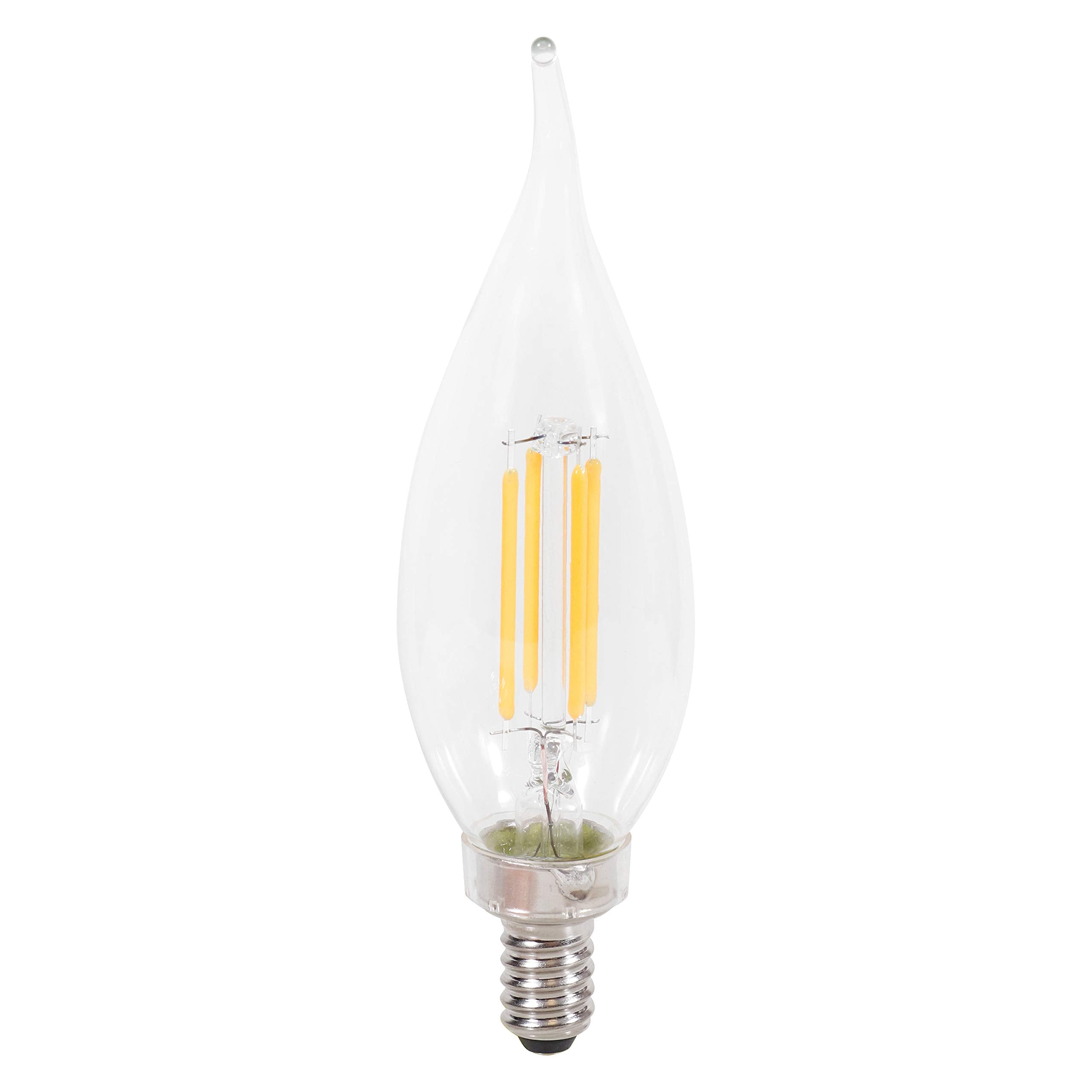 Sylvania Led Truwave Natural Series Candelabra Base Light Bulb, 60W Daylight, Dimmable, Clear, Candle Tip - 2 Pack