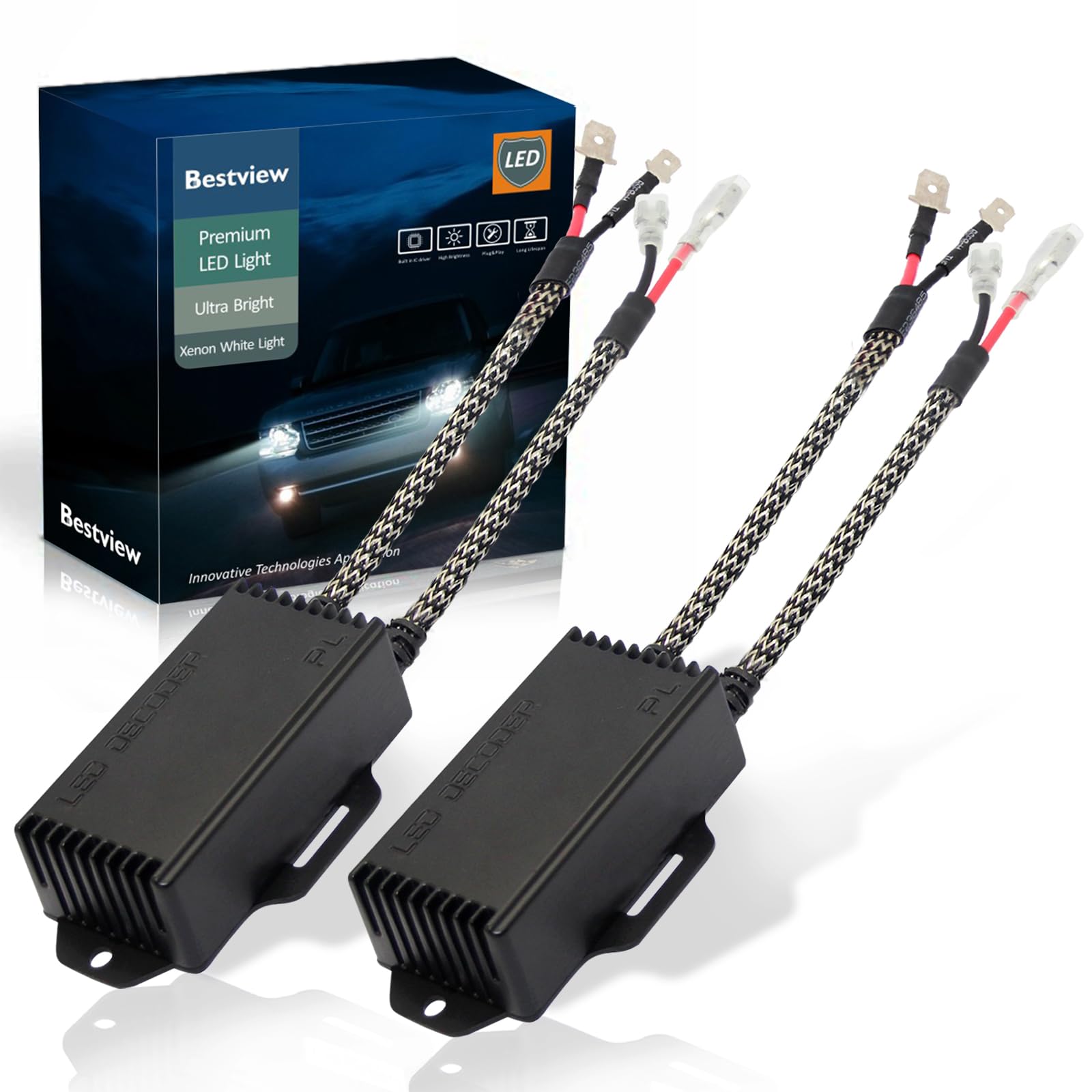 Bestview H1 H3 Canbus Decoder Kits Compatibility Anti Flickering Resistor Warning Canceler Pack of 2