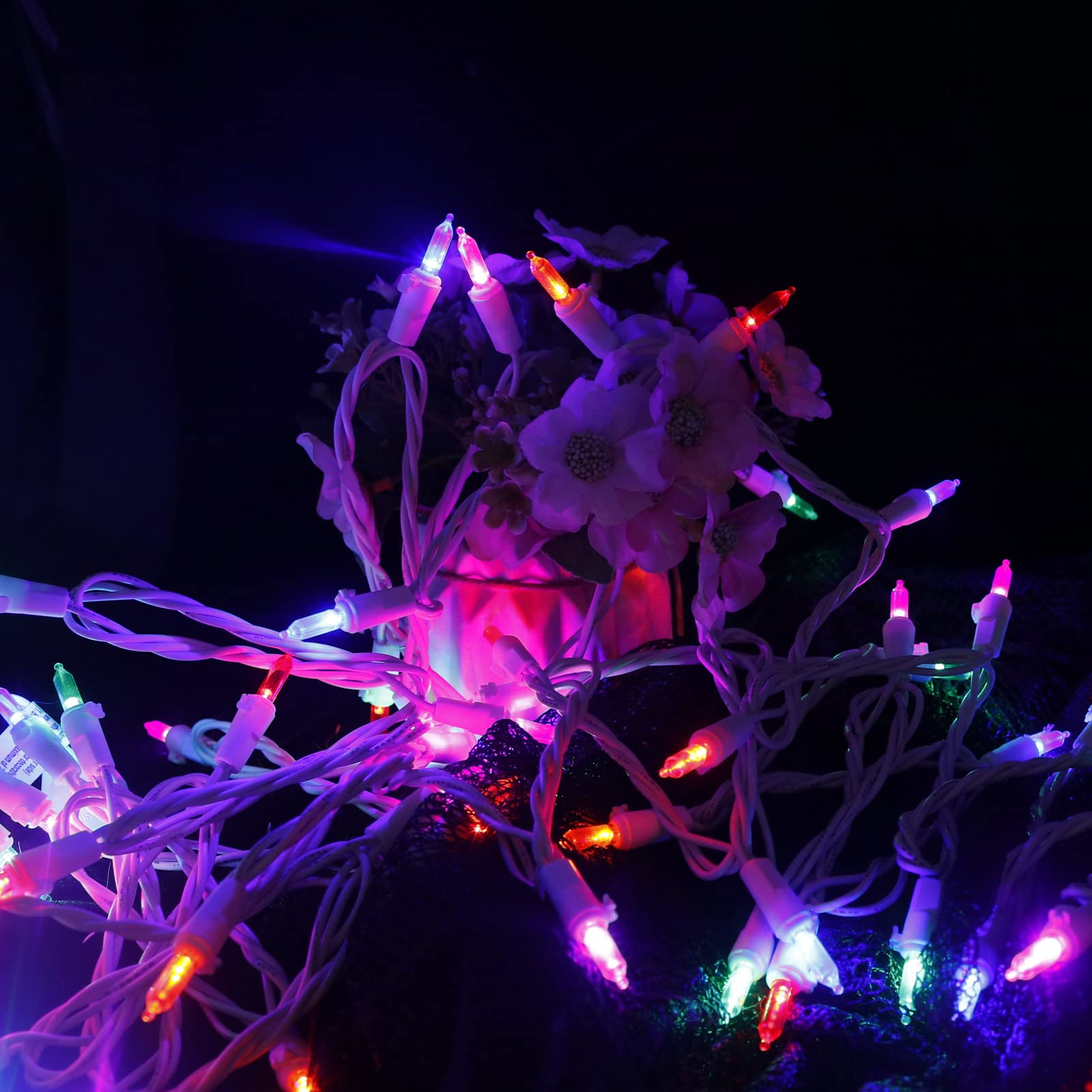 Multicolor Led Christmas Lights - 2 Pack 100 Count Multi-Colored Christmas String Lights For Tree  Party  Wedding  Holiday  Indoor/Outdoor Decor  2 Sets 33 Feet White Wire  Ul Certified  Connectable