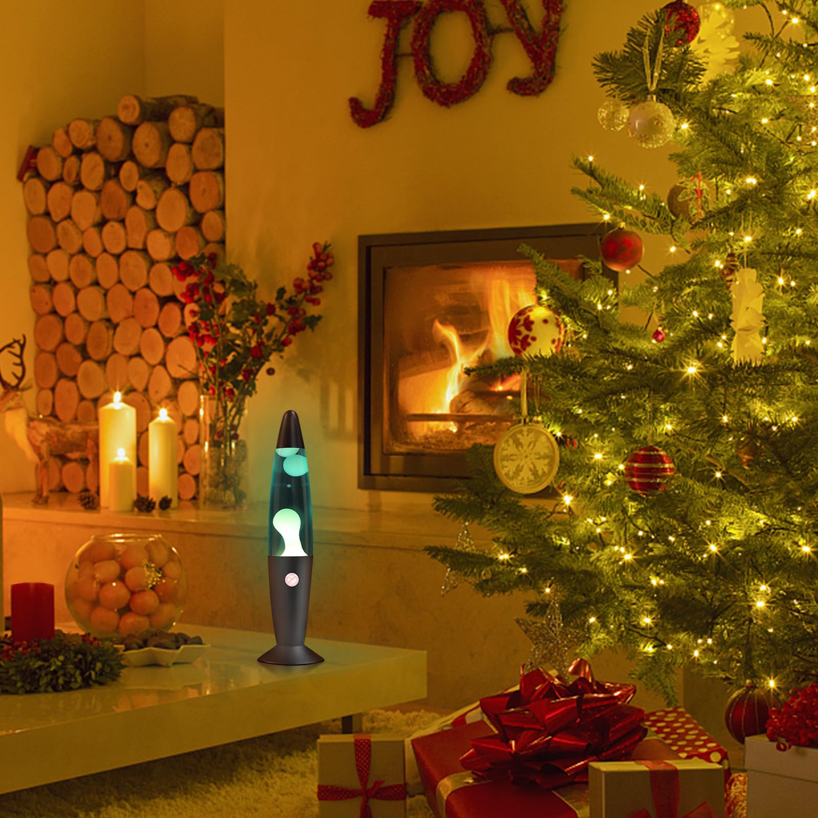 Vanful Magma Liquid Motion Lamp with Black Base for Adults Blue Lamps with White Wax for Kids Mood Lamps Perfect Presents for Ch