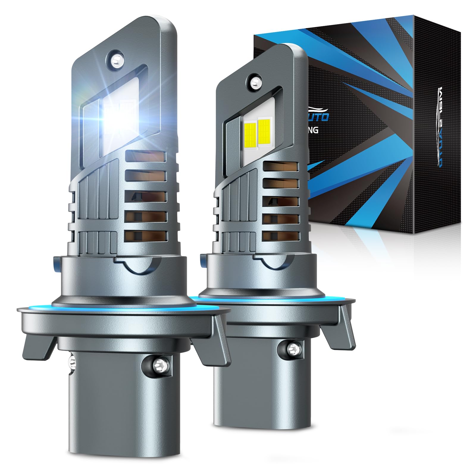 Marsauto H13 Fog Light Bulbs, 800% Brightness, 48000LM, M1S H13, SUPER 6000K WHITE, Pack of 2