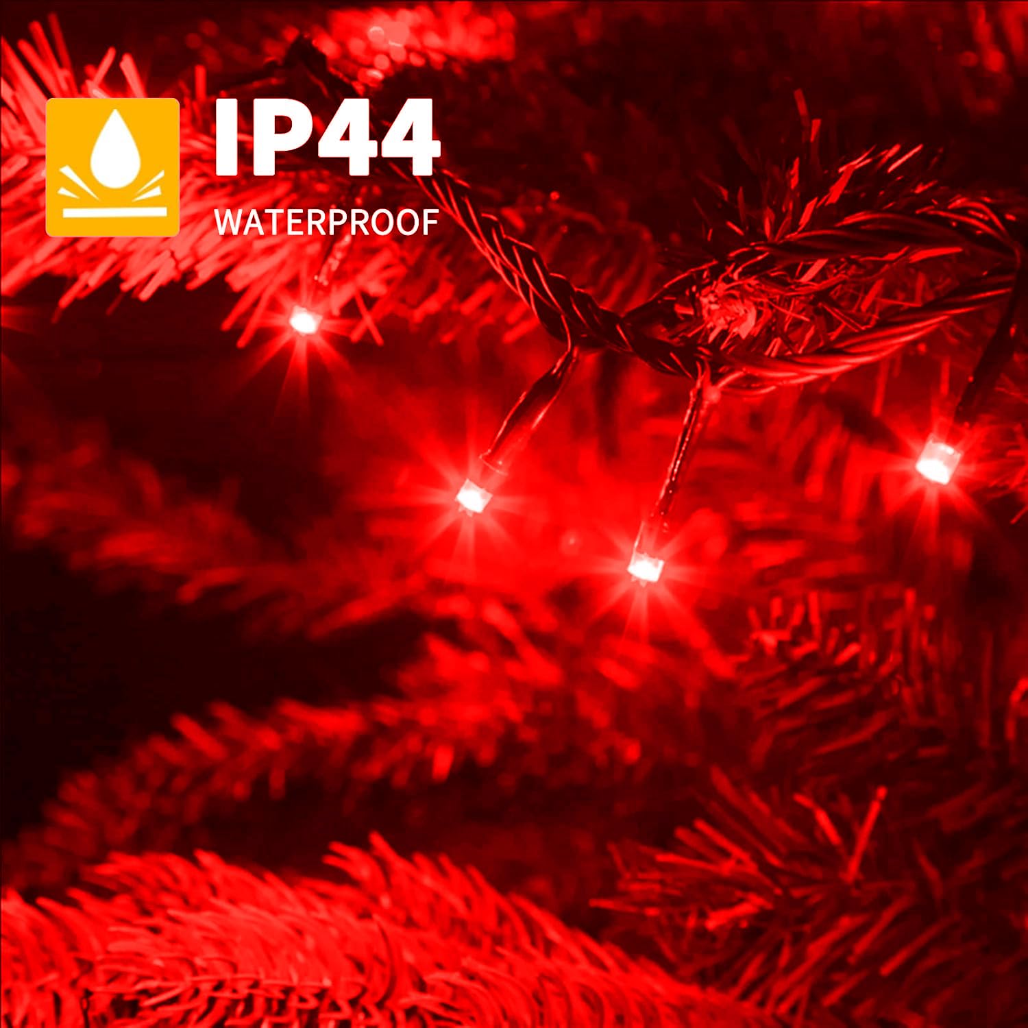 Xtf2015 105Ft 300 Led Christmas String Lights, End-To-End Plug 8 Modes Christmas Lights - Ul Certified - Outdoor Indoor Fairy Lights Christmas Tree, Patio, Garden, Party, Wedding, Holiday (Red)