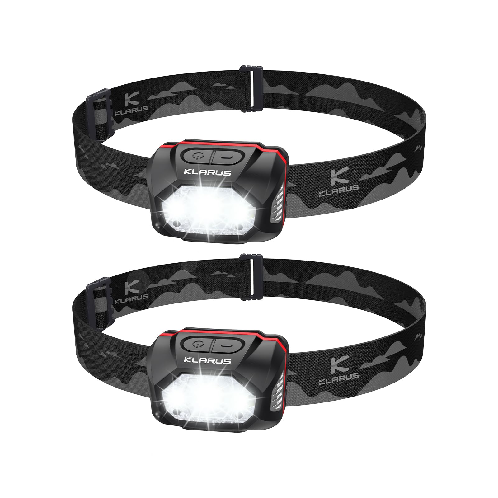 Klarus Hm1 2Pcs Ipx6 Waterproof Rechargeable Headlamp With Motion Sensor: 70 Hours Long Battery Life, Full Charge In 2.5 Hours, 