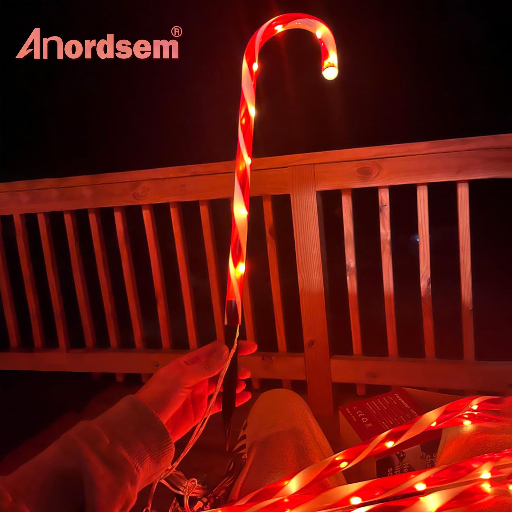 Solar Christmas Lights Outdoor Decorations: 12 Pack Candy Cane Light Waterproof For Yard Pathway Street Decor - New Year Gardeni