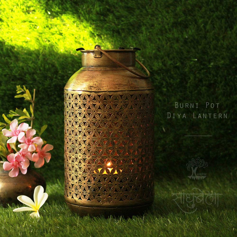 SADHUBELA Iron Candle Diya Lantern