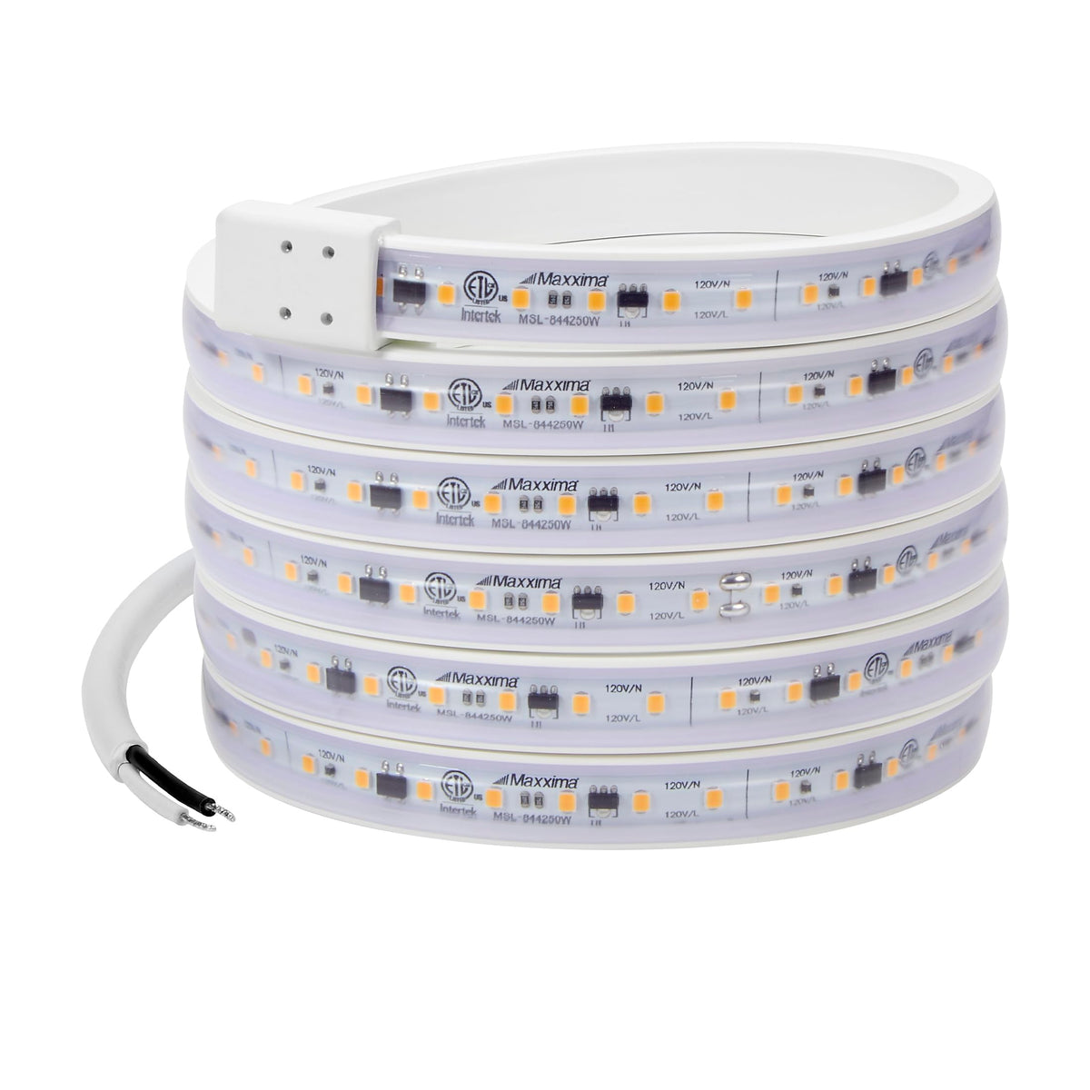 Maxxima 84 In. Hardwired Led Under Cabinet Strip Light, 3220 Lumens, 3000K Warm White, Kitchen And Living Room 120V White Cove L