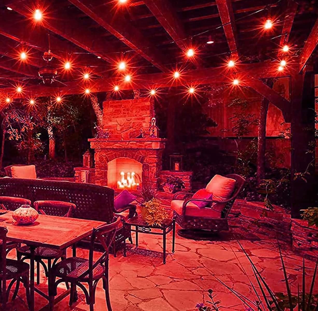 Minsily 15 Pack Red S14 Led Bulbs, Vintage Edison Style, 1W Replacement For String Lights