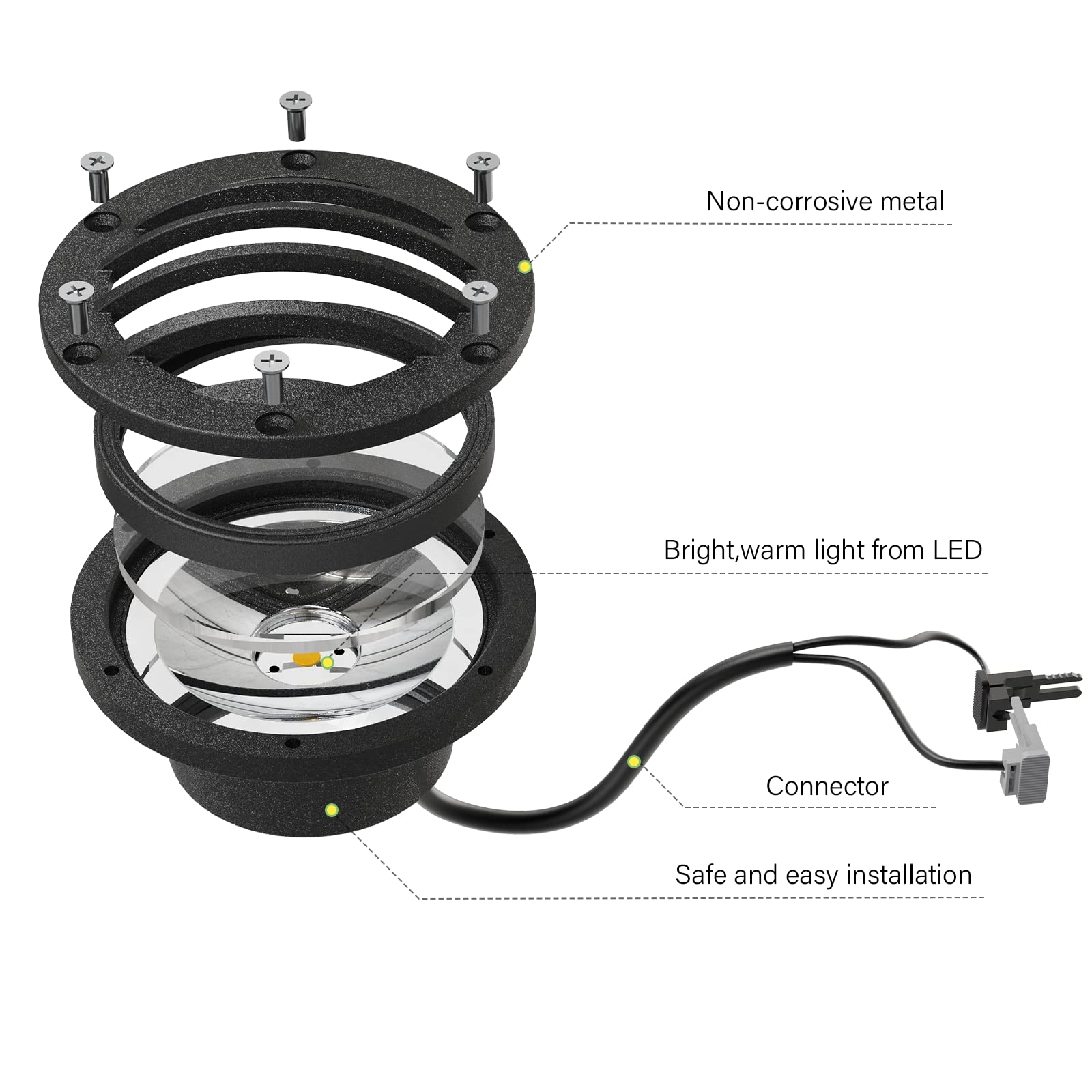 Malibu Led Well Light Low Voltage Landscape Lighting Outdoor Deck Light Yard Garden Patio In-Ground Light 8401-3500-01