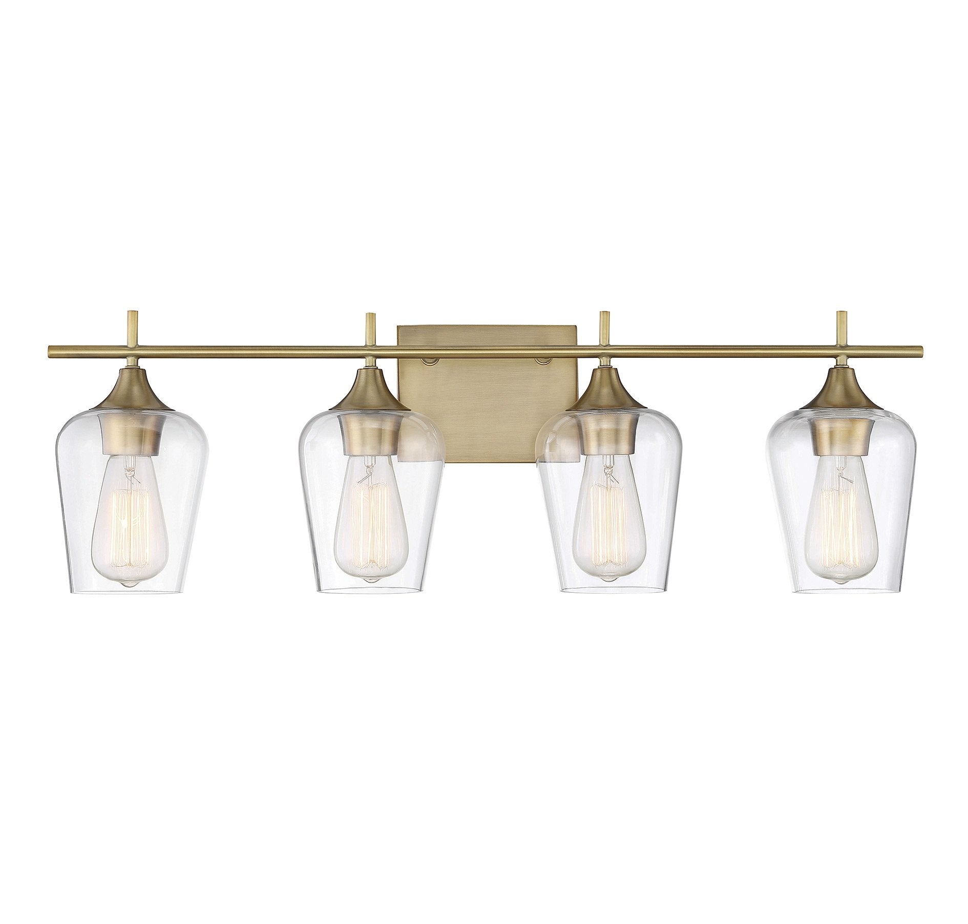 Savoy Essentials 8-4030-4-322 Octave Bohemian Clear Glass Bathroom Vanity Wall Light, 4-Light 240 Total Watts, 10 H x 29 W, Warm
