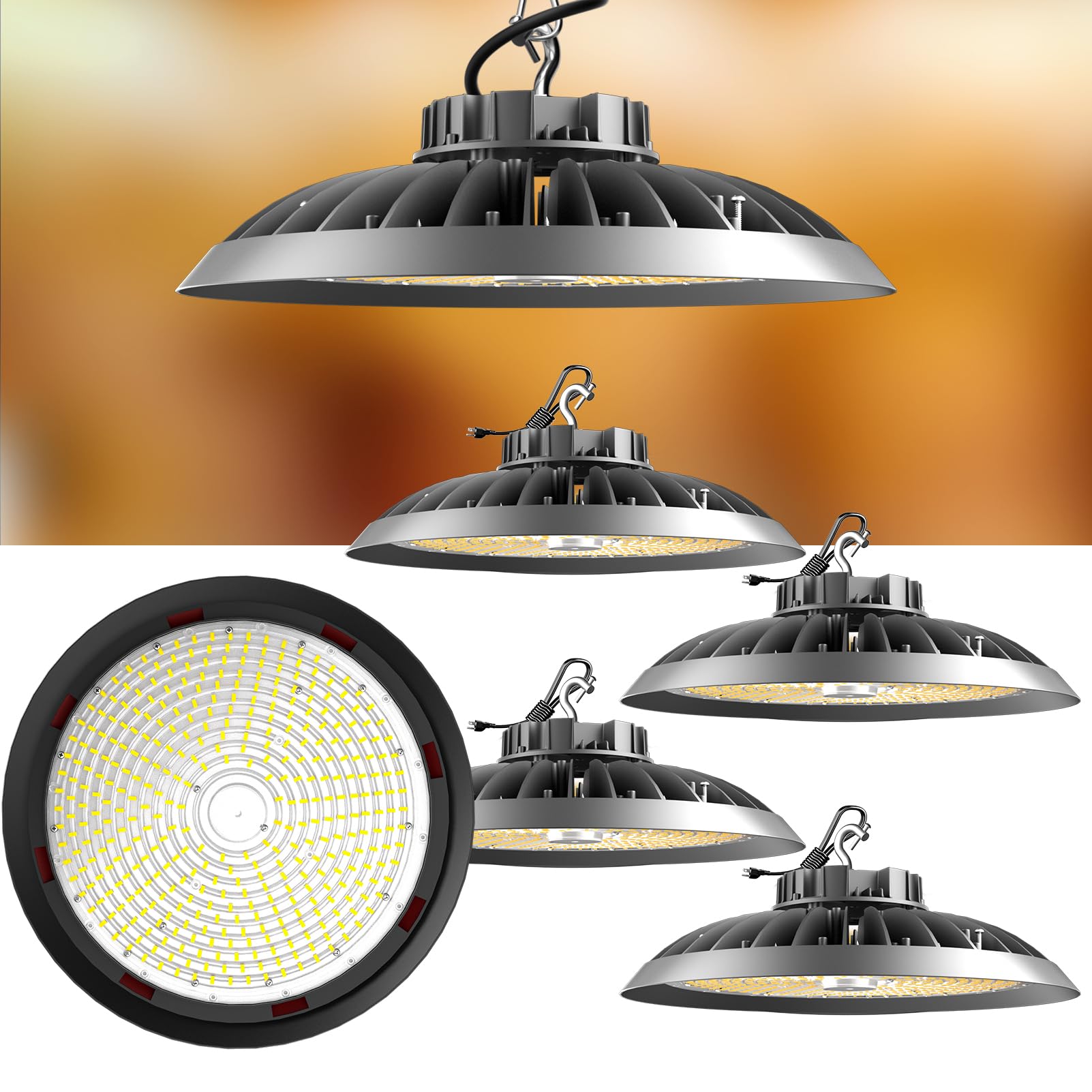 Lightdot 420W LED High Bay Light AC100-277V High Bay LED Light 5000K Daylight UFO Lights 60000LM (1500W MH/HPS) Replacement Ware