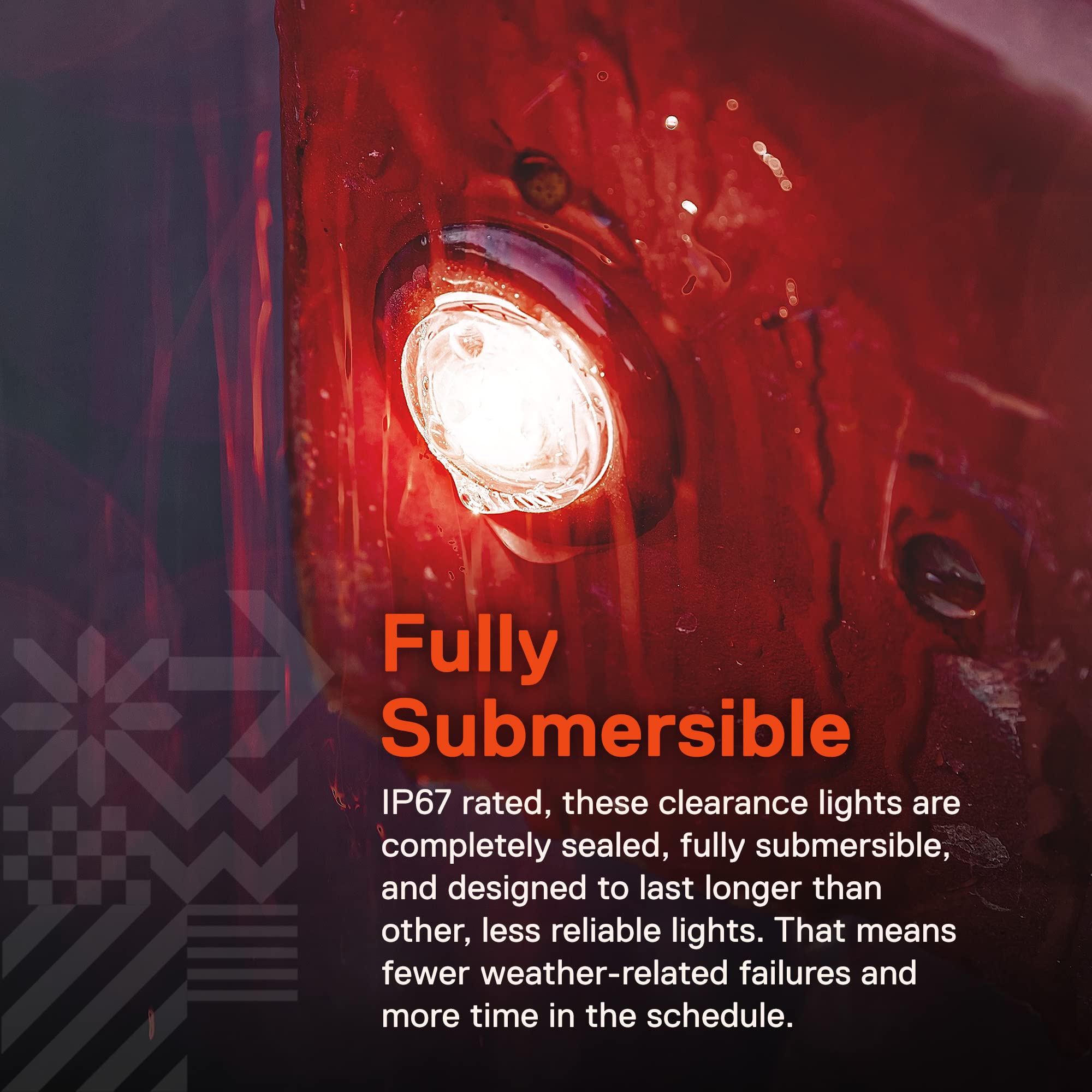 True Mods 10Pc 3/4&quot; Round Red Trailer Led Marker Light [3 Wire/Turn Brake Tail Lights] [Dot Fmvss 108] [Sae P2Pc] [Semi-Spherical Output] [Ip67 Waterproof] Round Marker Tbt Lights For Trailer Truck