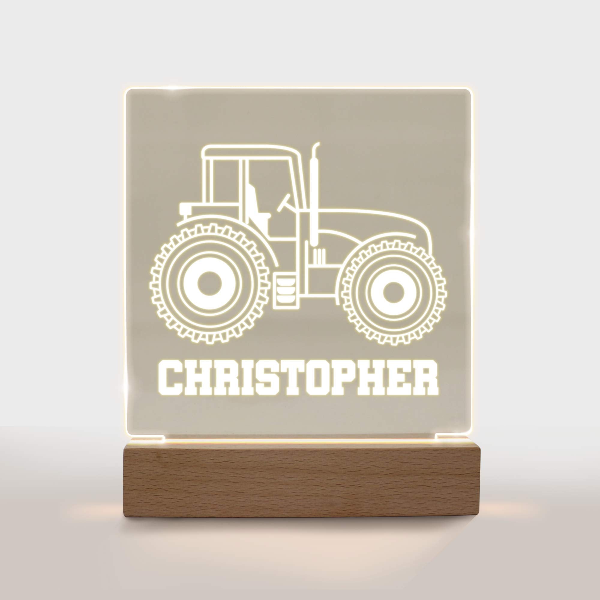 Personalized Night Light For Kids Girls Boys Customized Gifts For Baby Boy Bedroom Decor Tractor
