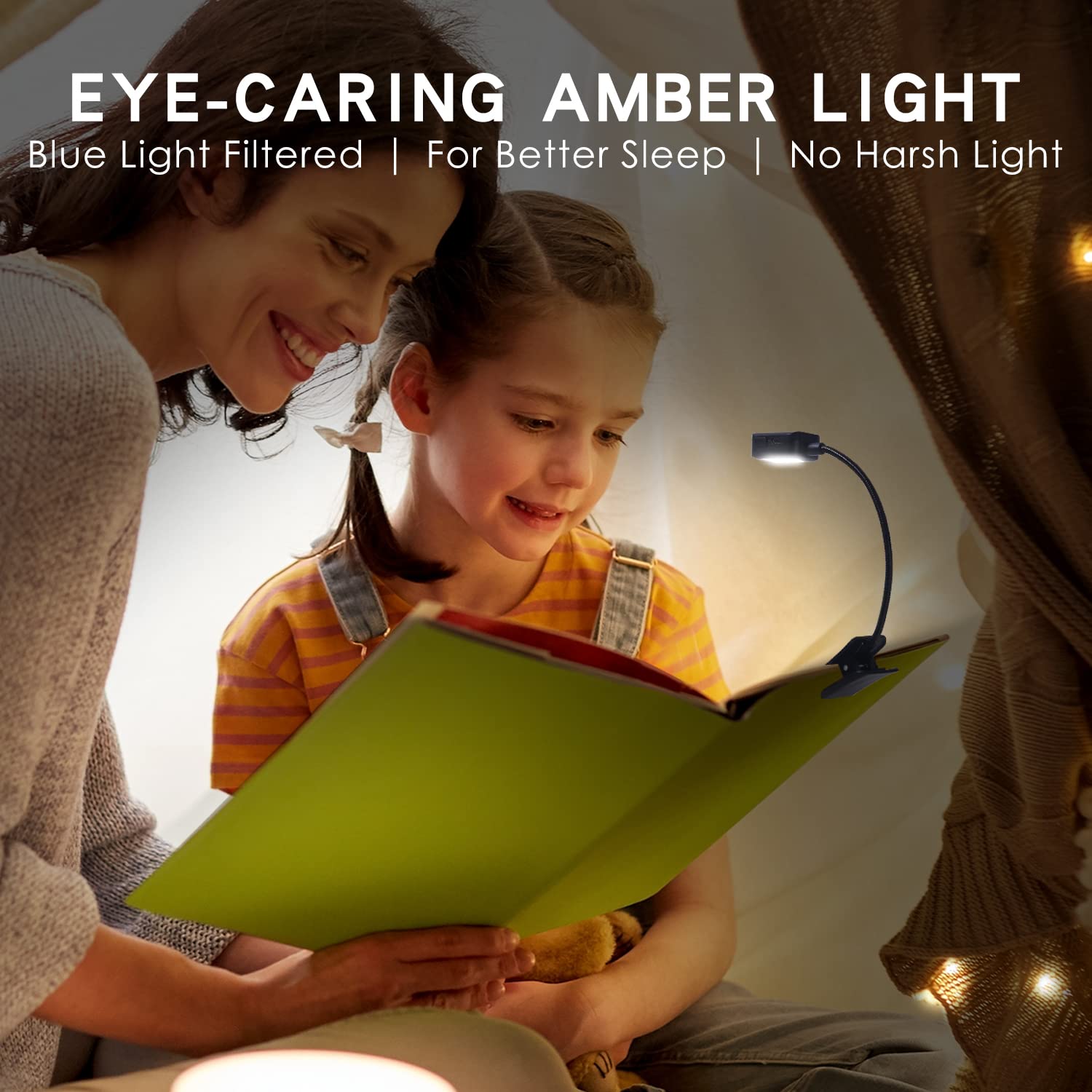 KunHe Rechargeable Book Light, Clip-on, Lightweight, 4 Pack, White, Model KH-J1