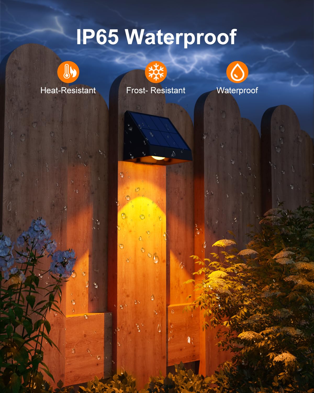 GVSHINE 12 Pack Color Changing Solar Powered Fence Lights - Waterproof LED Sconce for Outdoor Use, Black Shell, Easy Installation