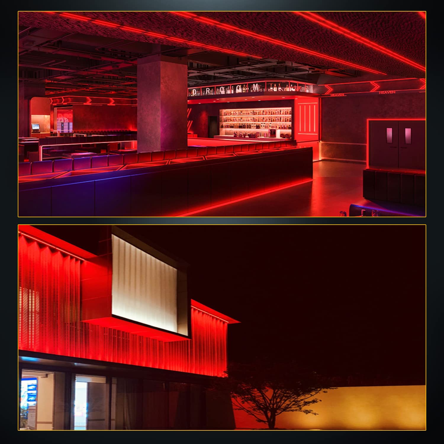 Everbright Red Led Neon Strip Light 12V Silicone Indoor Outdoor 16.4Ft 600Smd Waterproof Flexible For Signboard Bar Home Tv Kitc