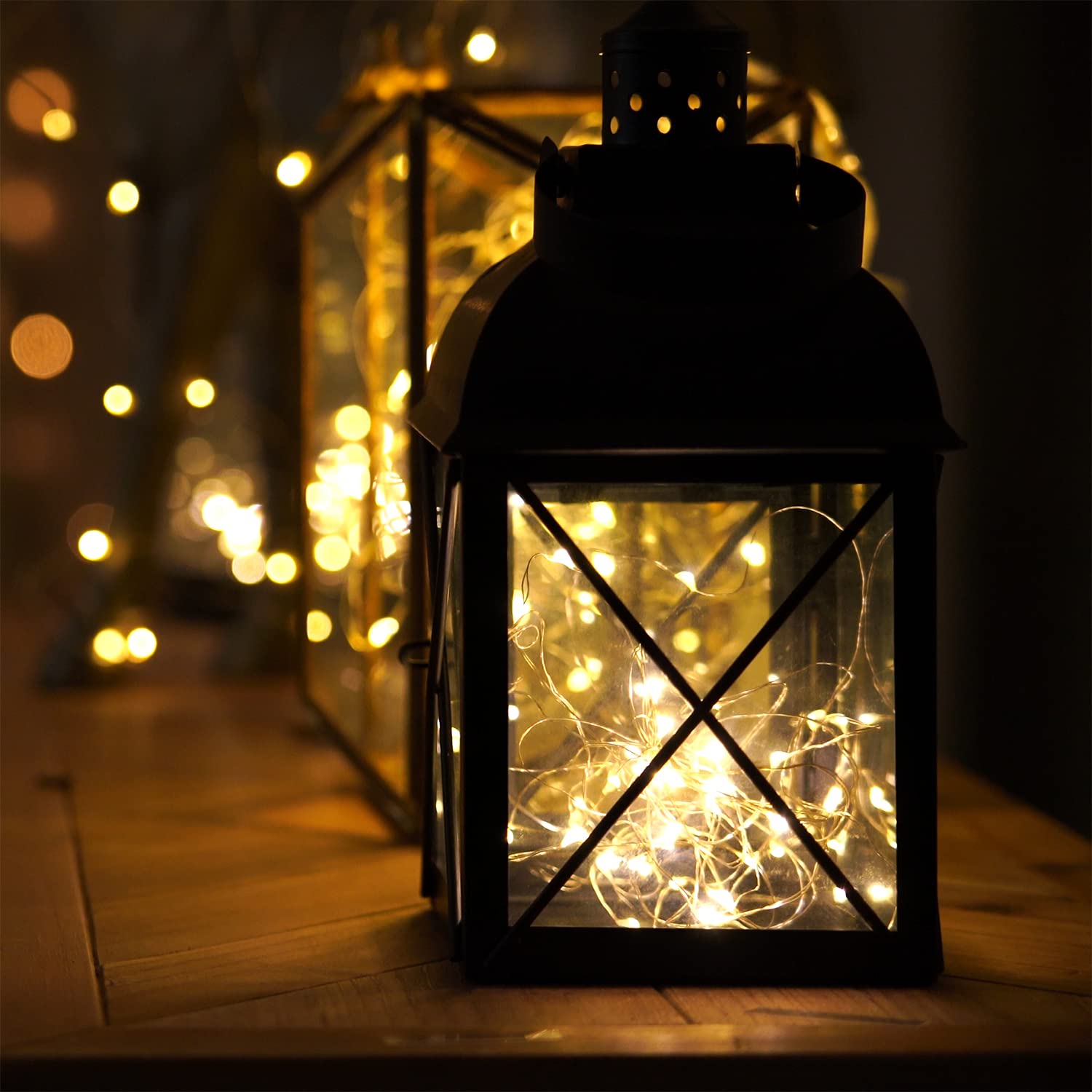 Homemory Fairy Lights 33 Ft 100 LED Battery Operated Waterproof Warm White HXD10MNBT2 for Christmas Wedding Outdoor Decor