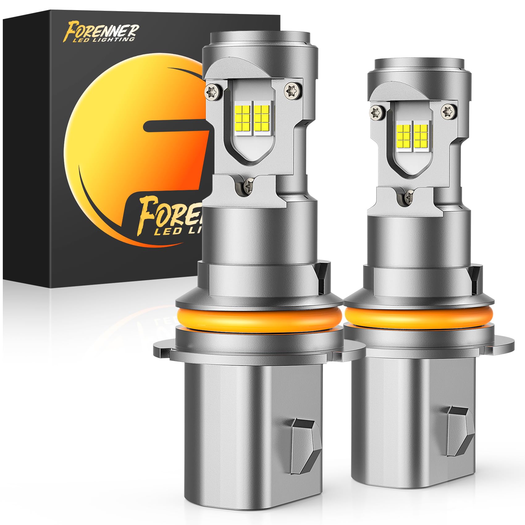 forenner 9004 HB5 LED Bulbs, Super Bright 6500K Cool White, Mini Size, IP68 Waterproof, Pack of 2