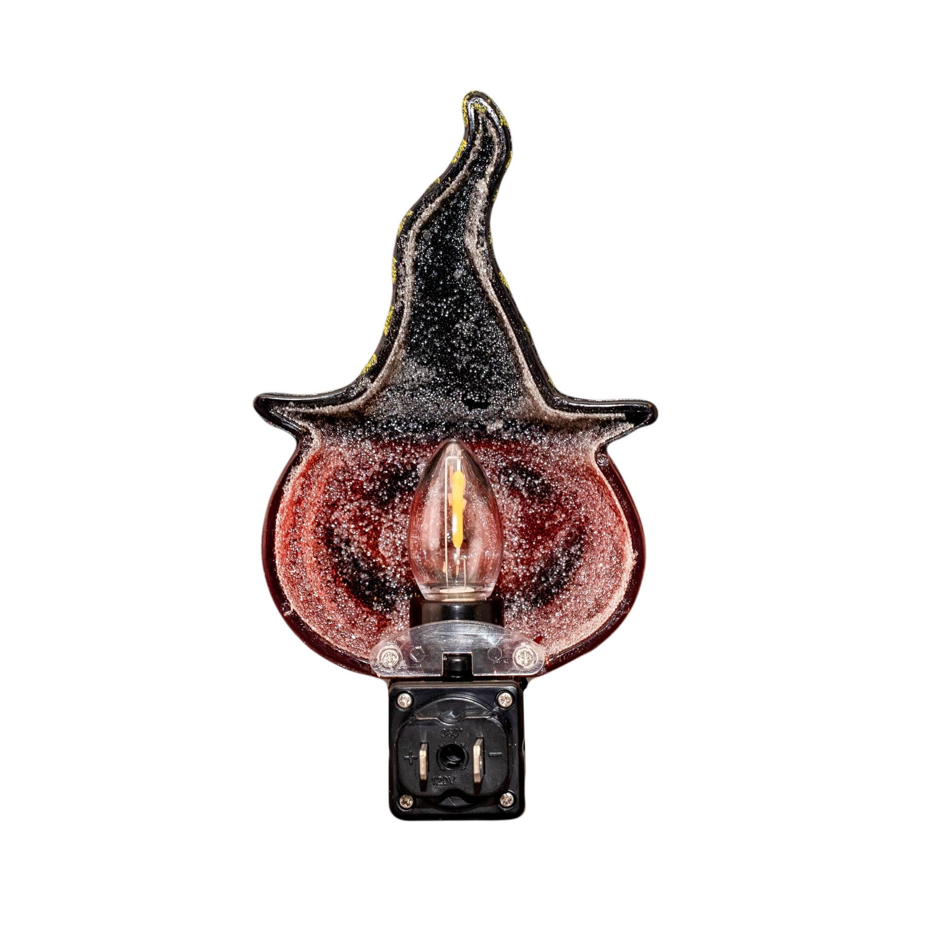 Novelty Lights LED Pumpkin Night Light with Witch Hat, Plastic, Halloween, Swivel Plug