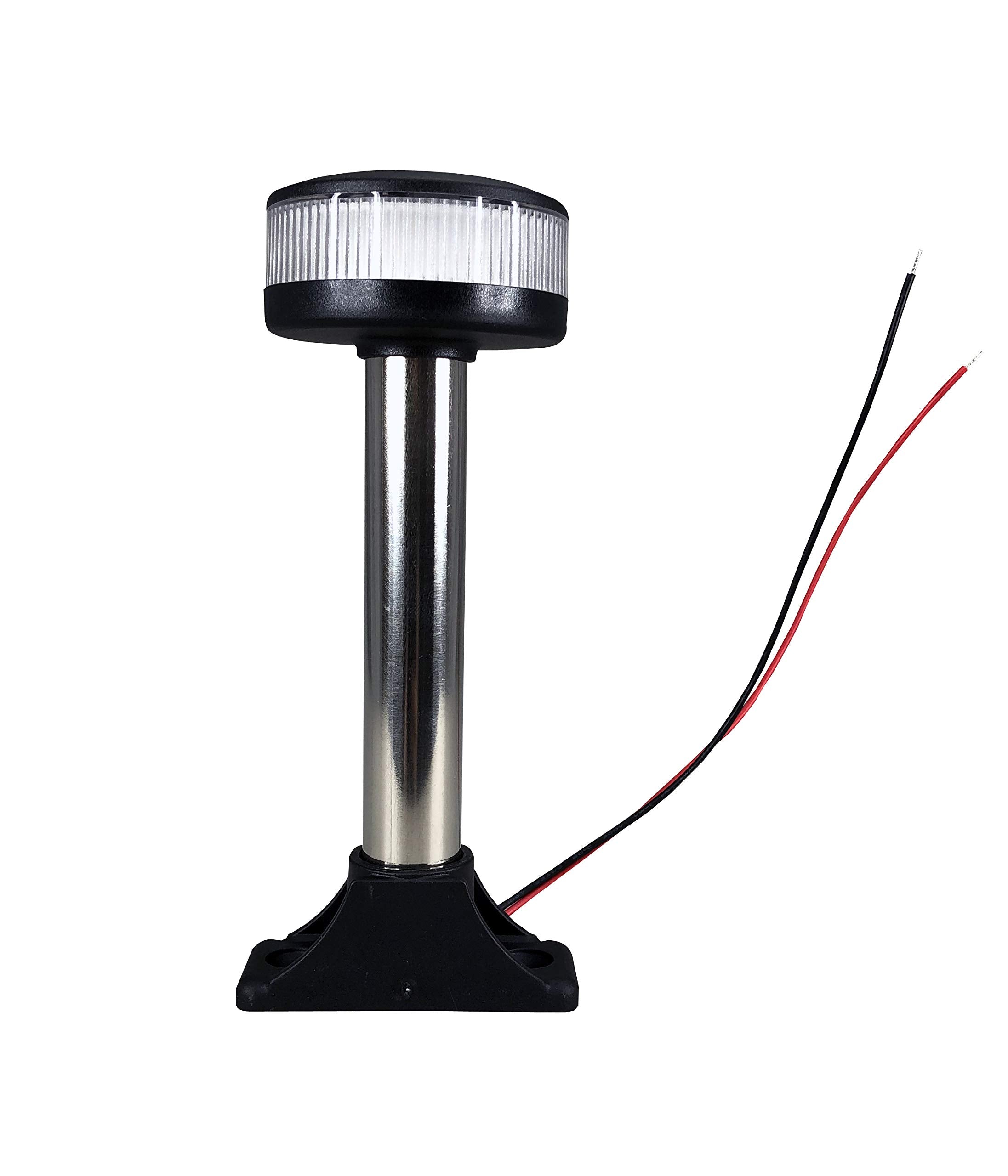 Pactrade Marine Boat Fixed Base Stern Light Anchor Light All Round White Led Marine Pole Uscg 2 Nm For Yacht Pontoon And Fishing Boat 12 Volts 6 Inches (150.6Mm)
