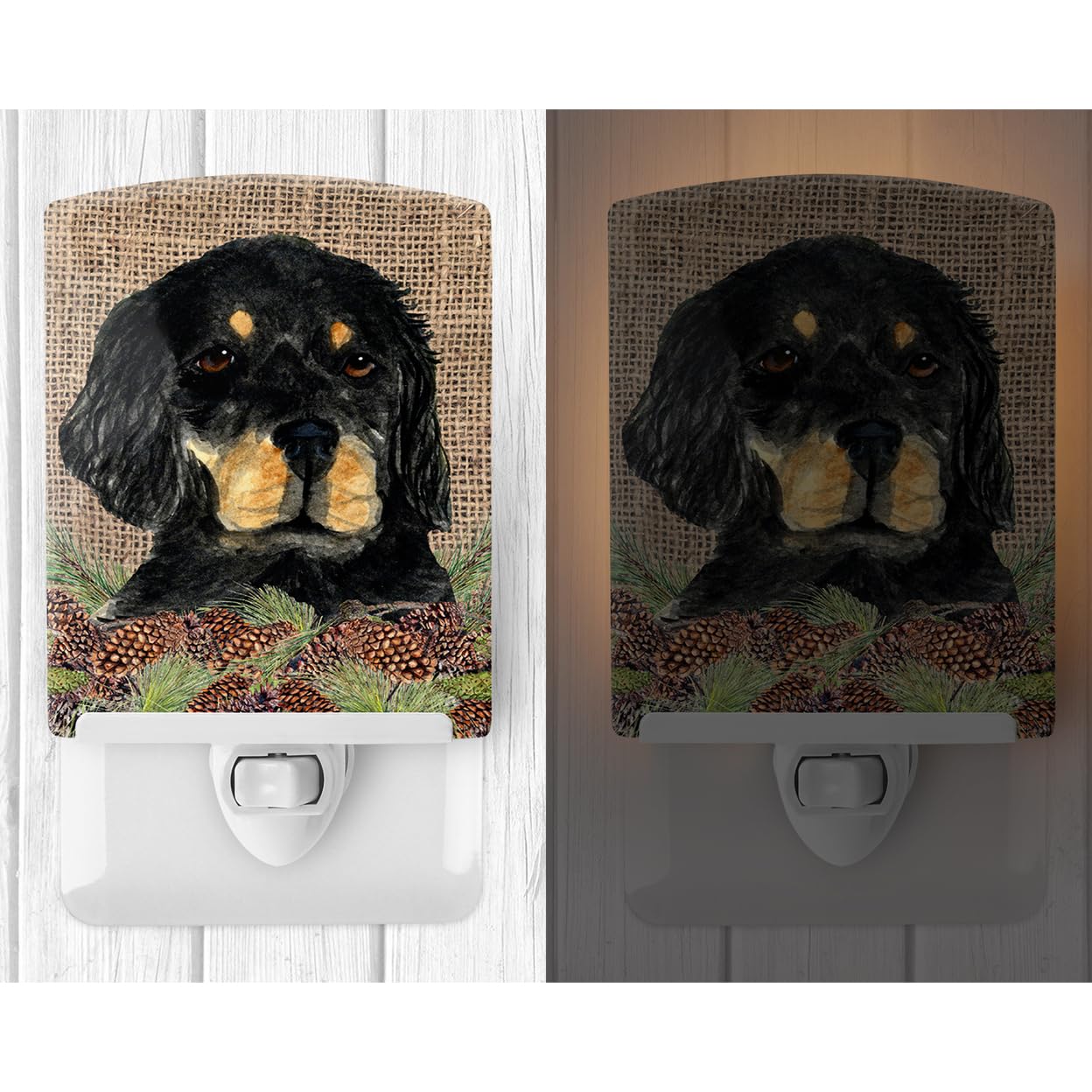 Carolines Treasures Ceramic Night Light, Gordon Setter, 6x4x3in, Model SS4104CNL, Ideal for Bedroom, Bathroom, Nursery, Hallway, Kitchen