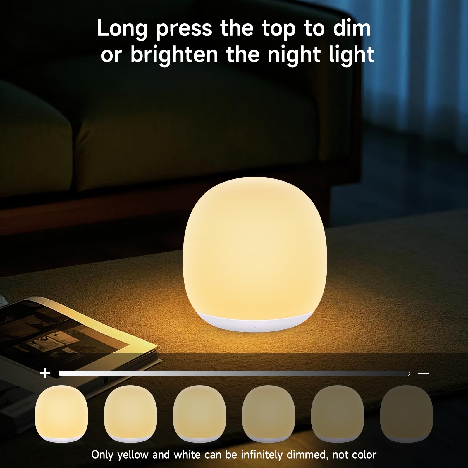 Tyute Night Light for Kids, Egg Night Light for Nursery,RGB Color Changing&Dimmable Touch Control Baby Light with Timer, Silicon