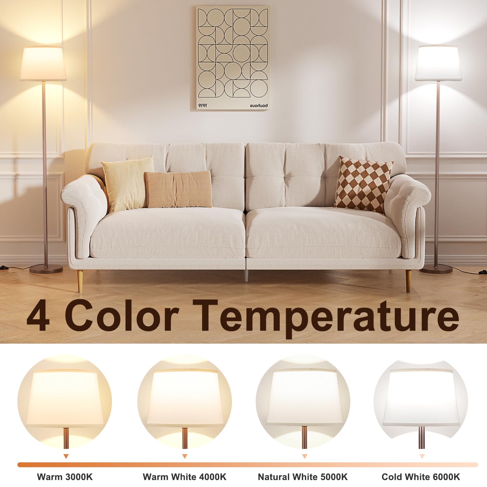 Raexpectis ?Upgraded Floor Lamps For Living Room, Modern Floor Lamp With Remote Control, Dimmable Colors Temperature Standing La