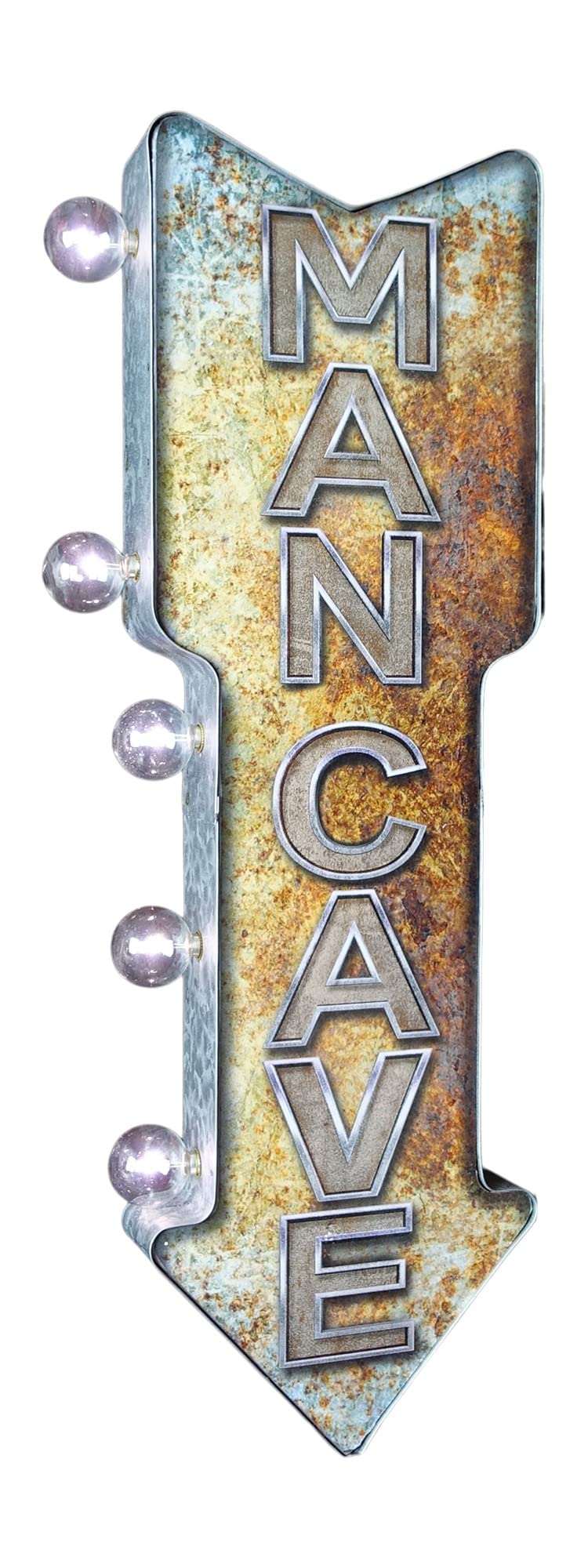 American Vintage Sign Co. Double-Sided Marquee Sign, Metal, 26” x 3” x 8”, LED Bulbs, Retro Inspired, Man Cave Decor, Model AVSC-500