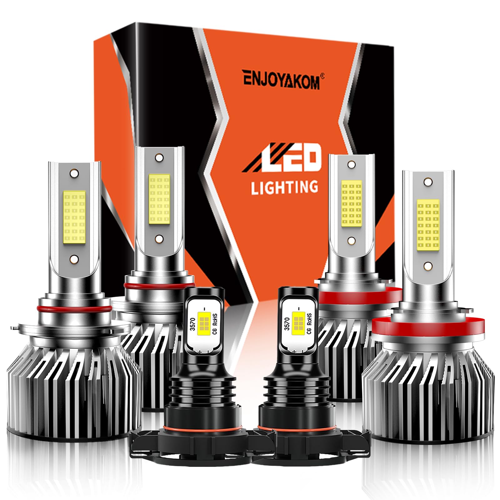 ENJOYAKOM Compatible for Chevy Chevrolet Silverado 1500 2500 3500HD 2007 2008 2009 2010 2011 2012 2013 2014 2015, High Low Beam