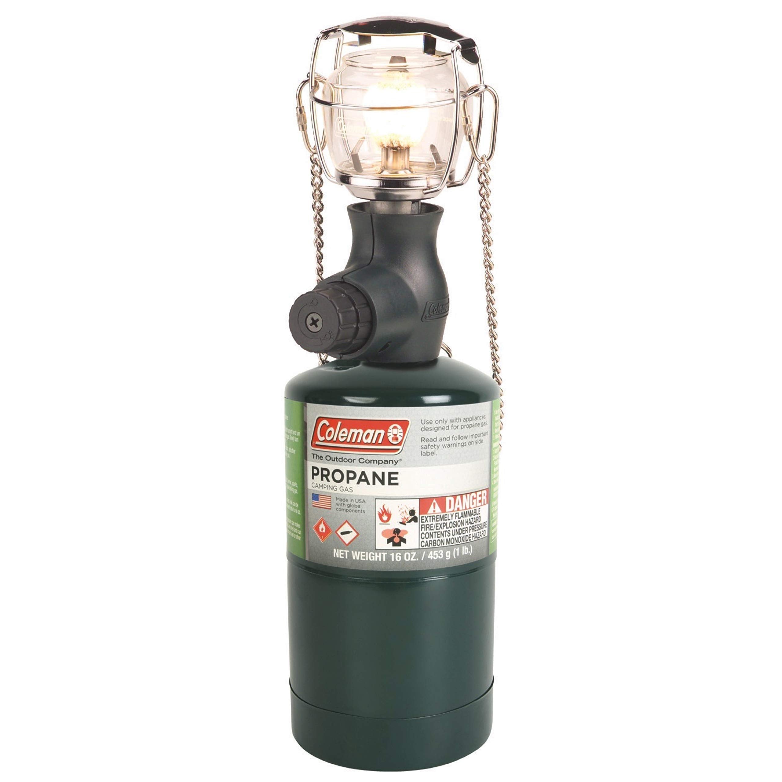 Coleman Compact Propane Lantern, 300 Lumens, Adjustable Brightness, One Size, Black, Model 2000026392