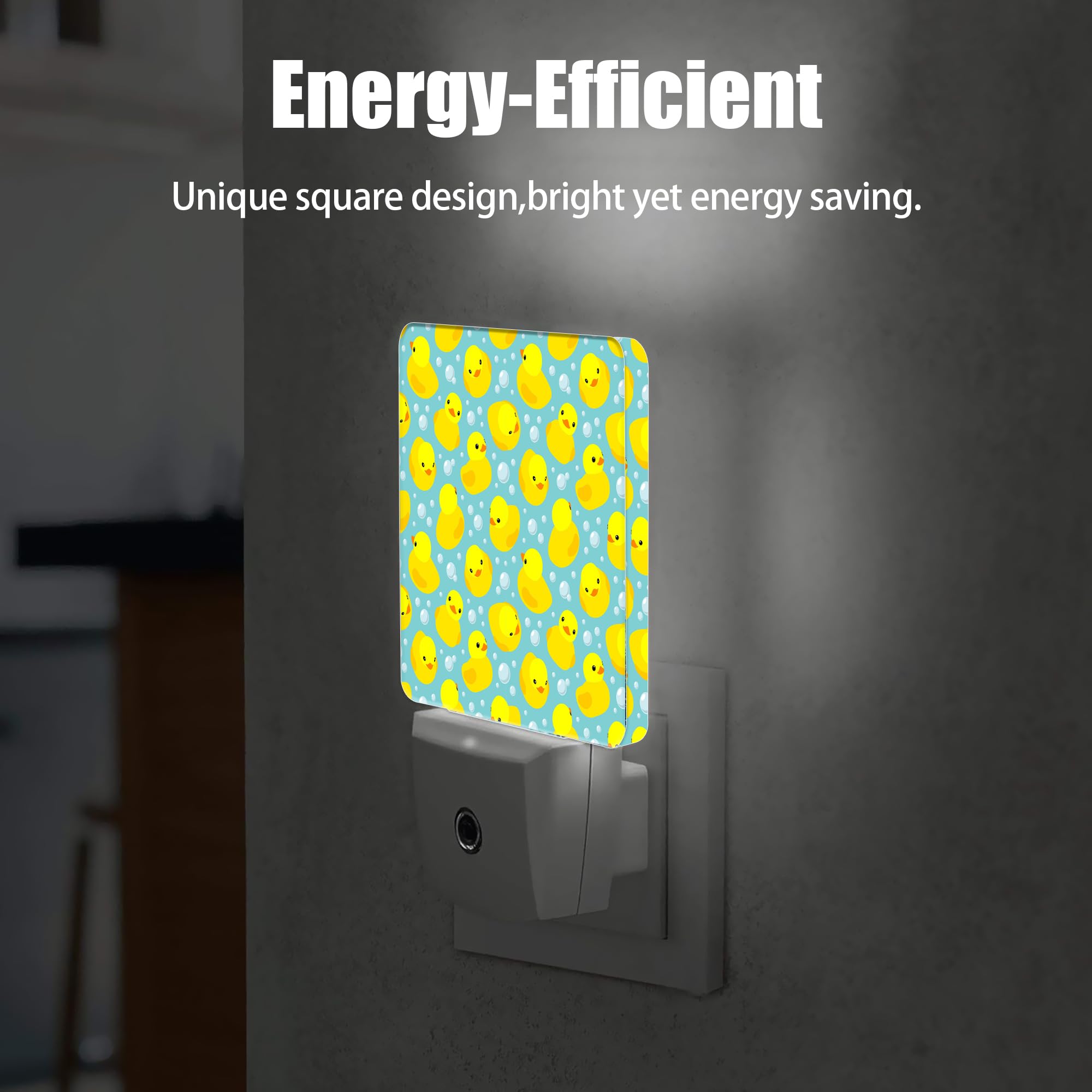 Jopowide Yellow Rubber Ducks Night Light, Dusk To Dawn Smart Sensor Nightlight For Bedroom Bathroom Kitchen Hallway Stairs Hallw