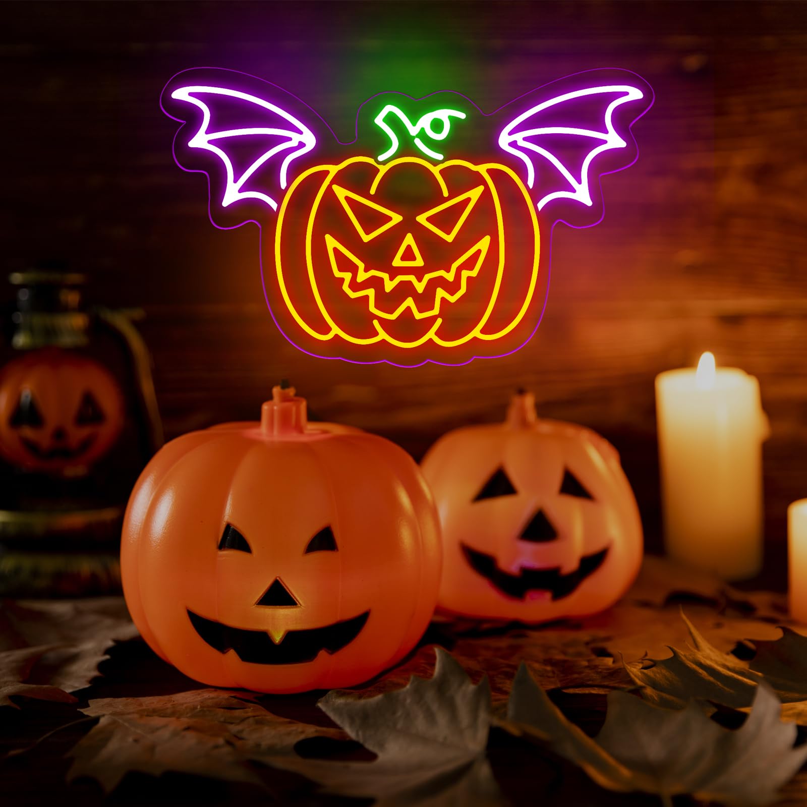 Pumpkin Neon Sign  Happy Halloween Neon Sign  Wall Decor For Bedroom & Party  Halloween Party Decor Led Lights  Kids Room Neon Light Sign For Thanksgiving Bedroom Gaming Room Man Cave Bar