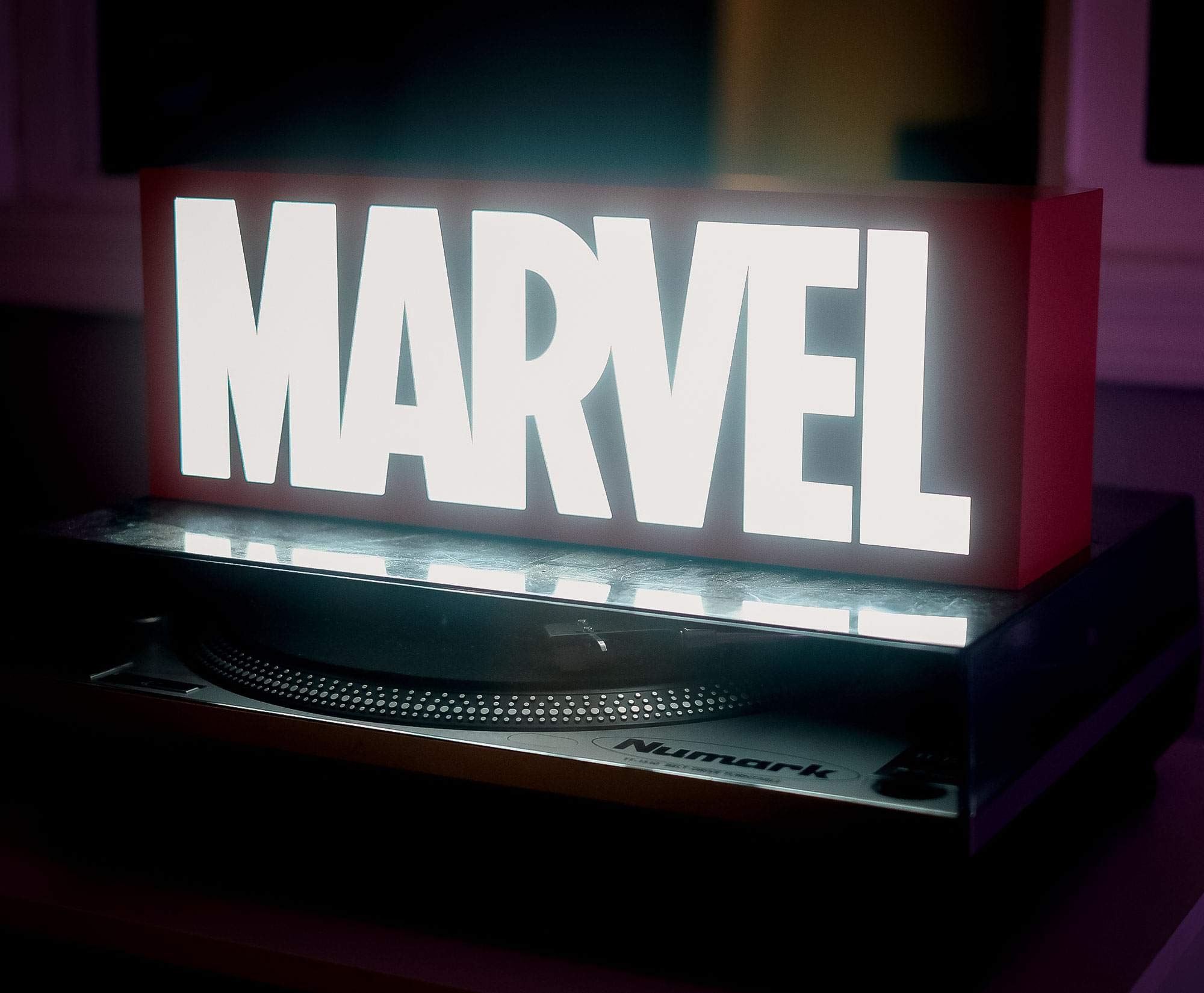 Marvel Comics Official Logo 17-Inch Light Box | USB Powered LED Mood Light