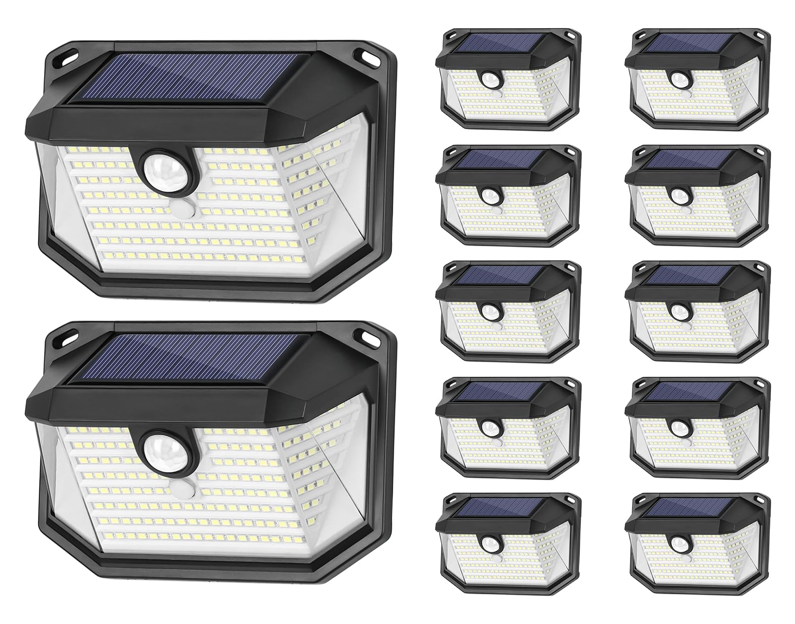 Solar Outdoor Lights, 12-Pack Super Bright 178 LEDs Motion Sensor Wall Light with 270? Wide Angle & 3 Modes, Waterproof Solar Po