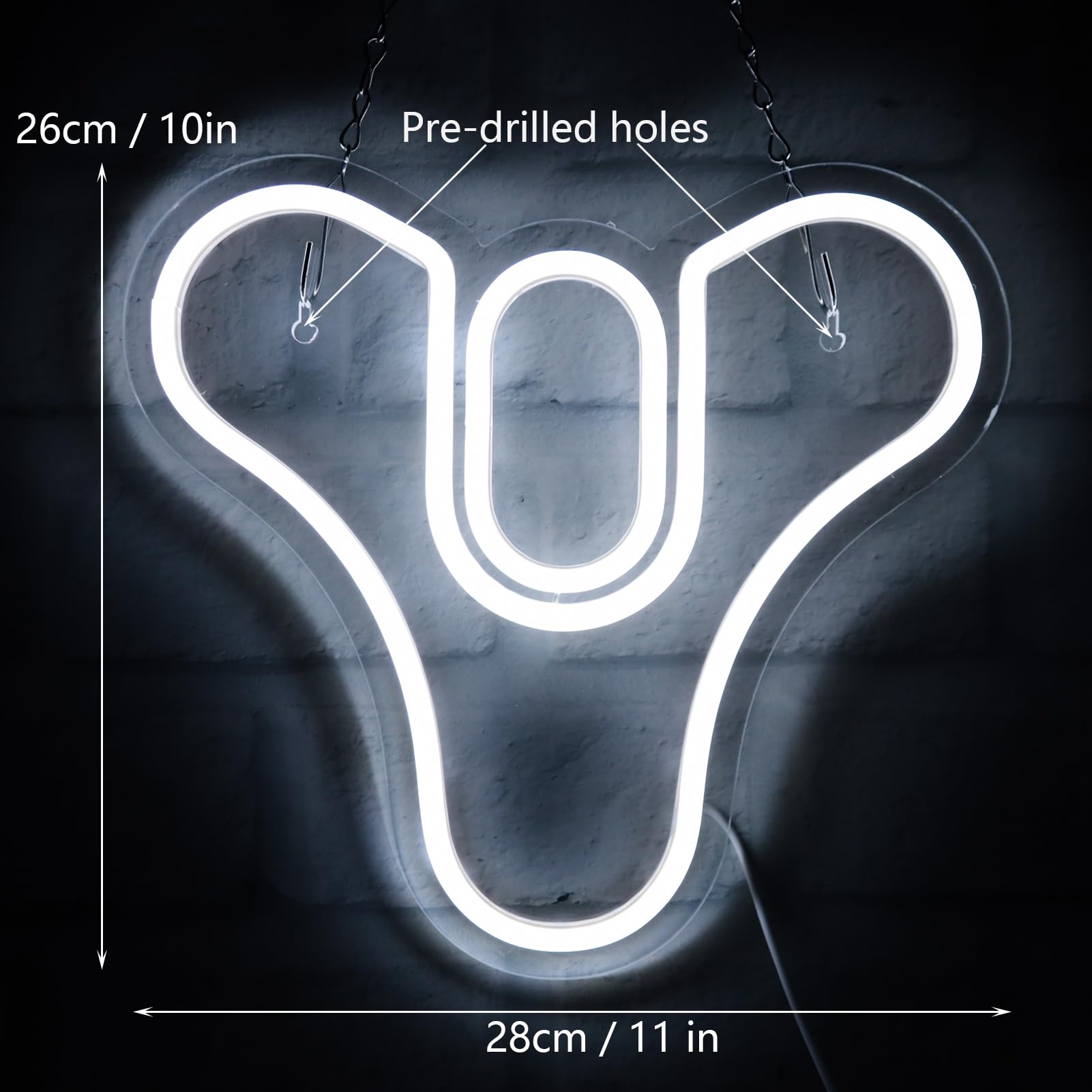 Pugna Neon Wall Sign - LED Light for Bedroom, Man Cave, Bar, Pub - 10inx11in - NS-destiny 2 logo