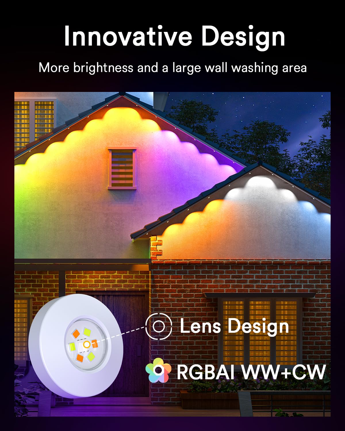 Lumary Smart Outdoor Lights Pro 158ft, 120LED, IP67 Waterproof, White, Model L-PO120D1