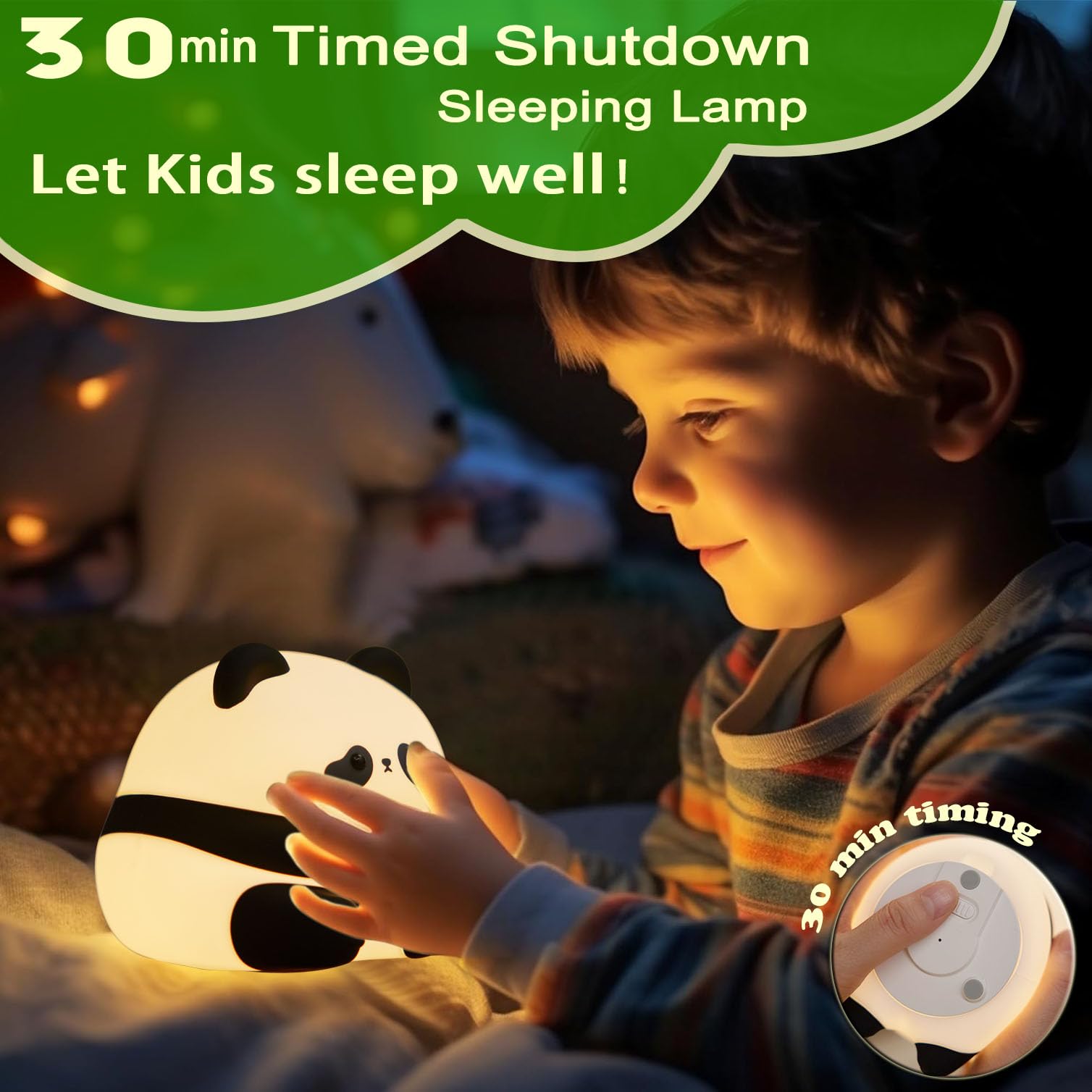 DREAMING MY DREAM Cute Panda Night Light, LED Squishy Novelty Animal Night Lamp, 3 Level Dimmable Nursery Nightlight for Breastf