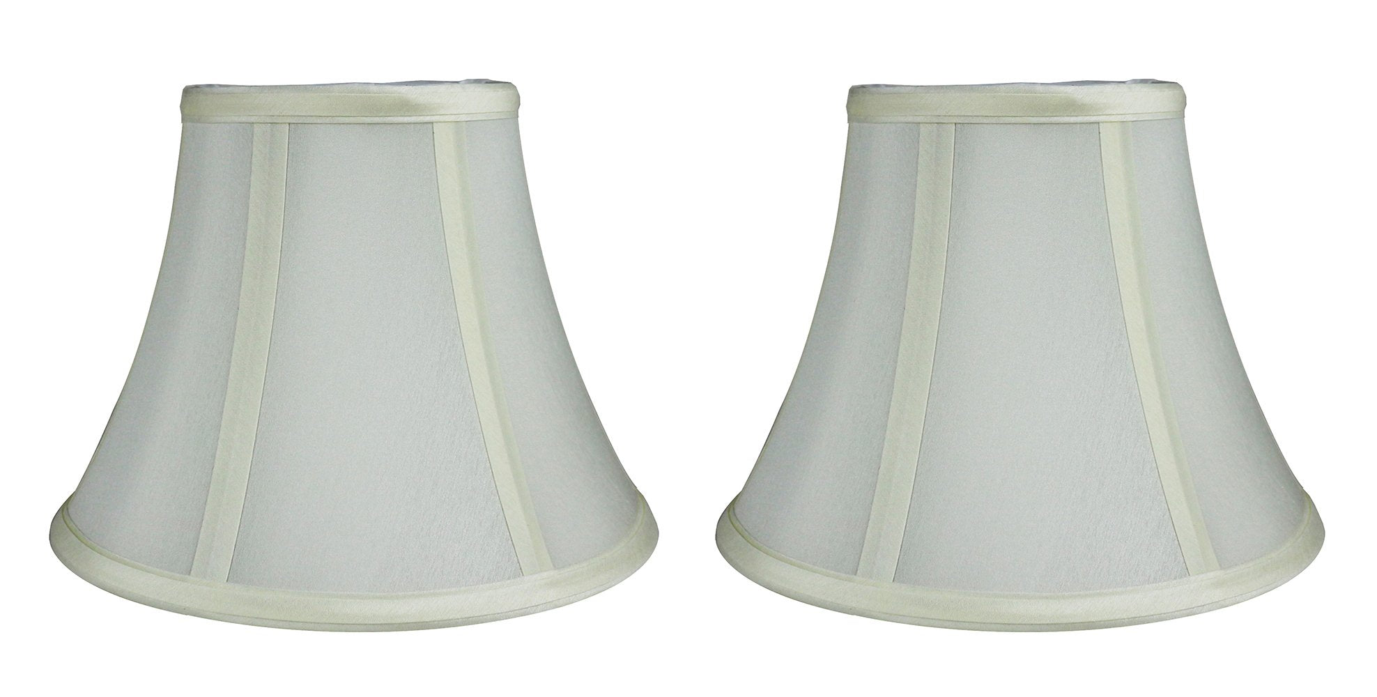 Urbanest Set Of 2 Softback Bell Lampshades, Faux Silk, 5X9X7, Eggshell, Spider Fitter
