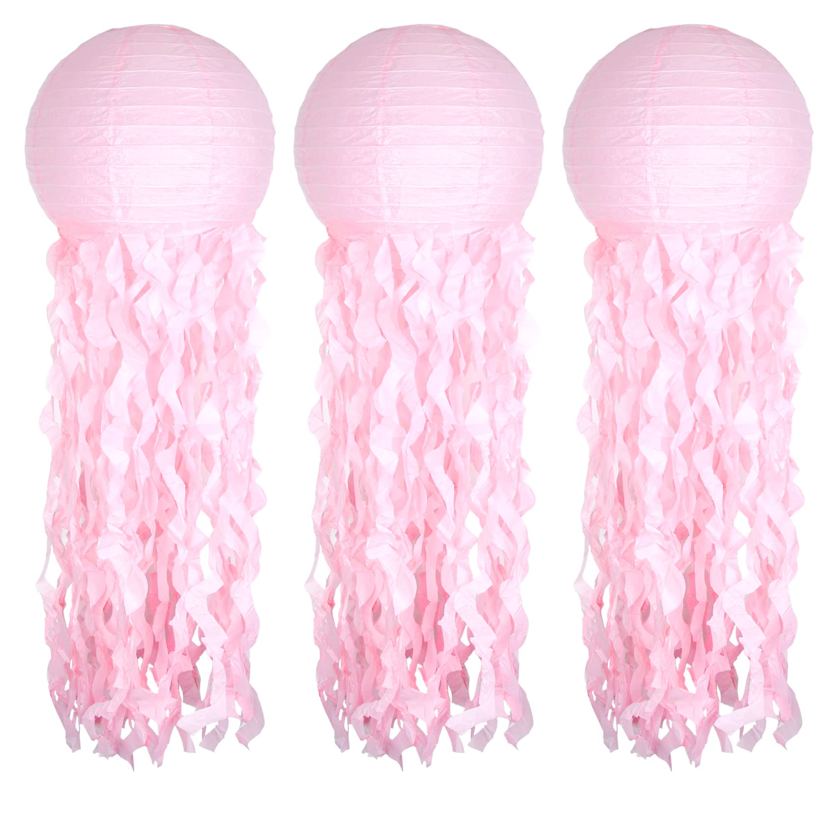 UNIIDECO Jellyfish Paper Lantern Decoration, Pink, Ocean Theme, Model Lan21