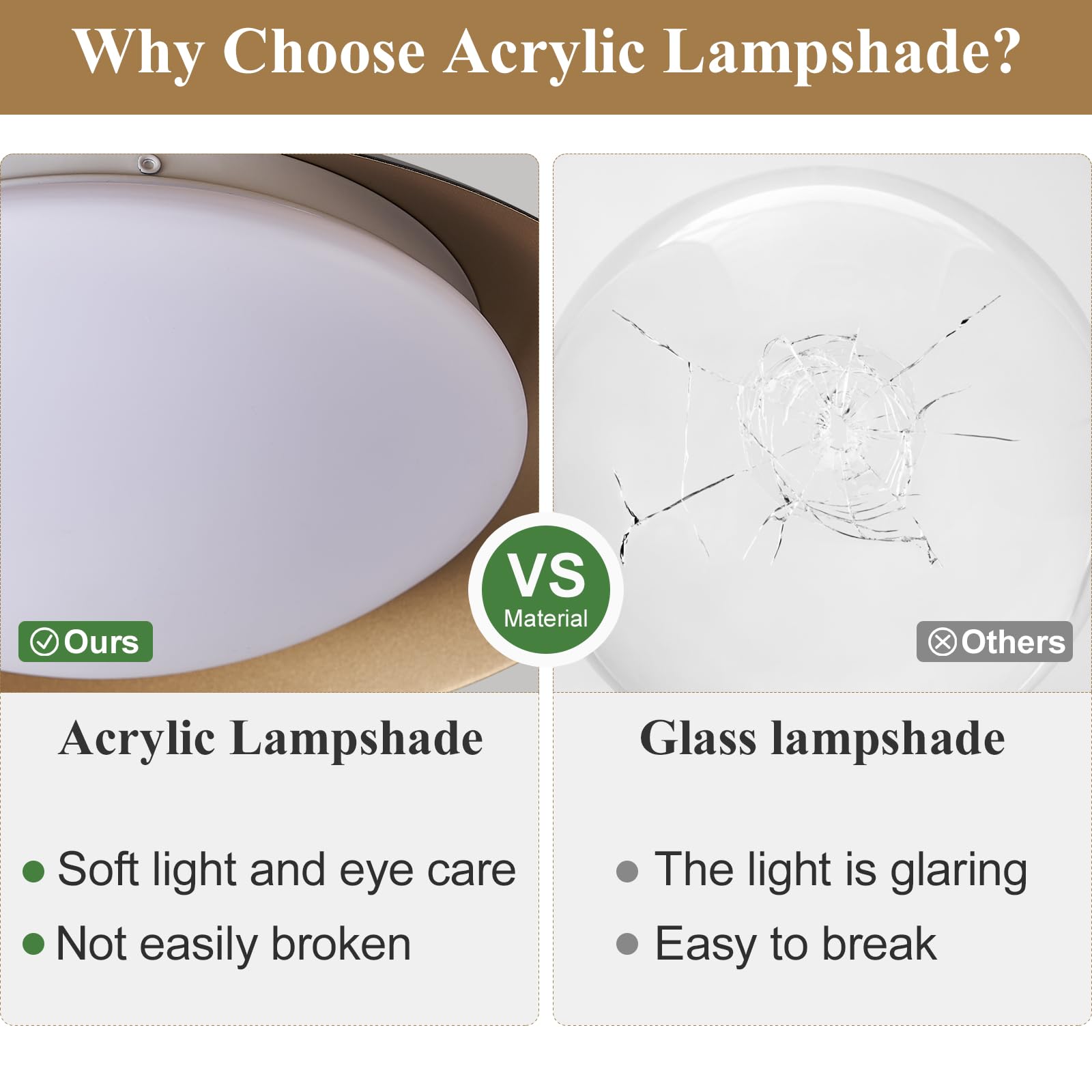 Zuyurt Dimmable Mid Century Modern Ceiling Light 5Cct Led Black And Gold Semi Flush Mount Ceiling Lighting  For Kitchen Bedroom Hallway Bathroom 2700K-6000K 15.75 In