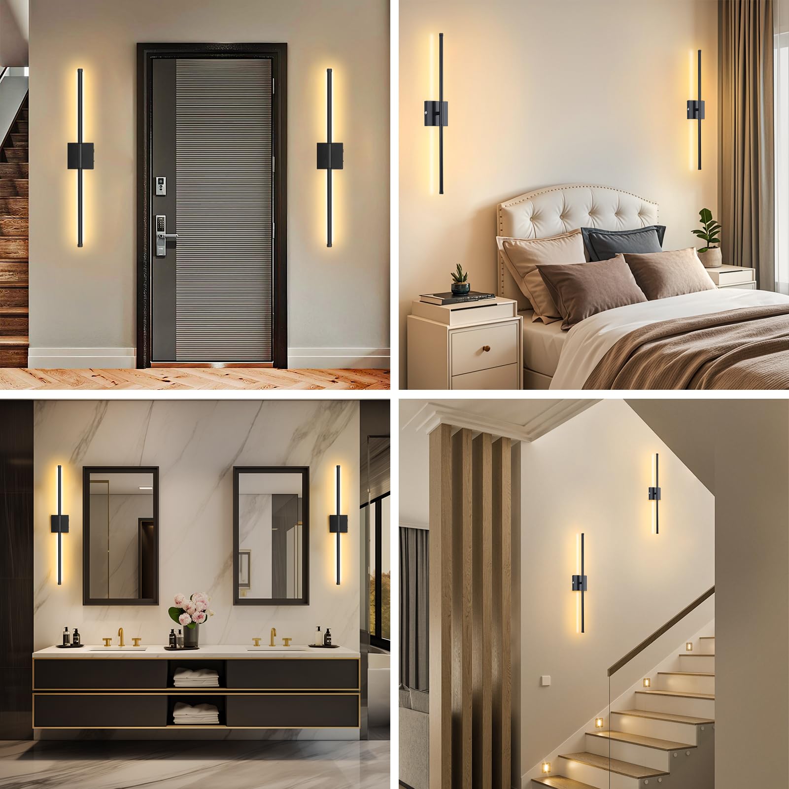 2 Pack Wall Sconces Battery Operated, Wall Sconces 3000K-6000K Dimmable Rechargeable Wall Sconce with Remote Control, 350Rotate