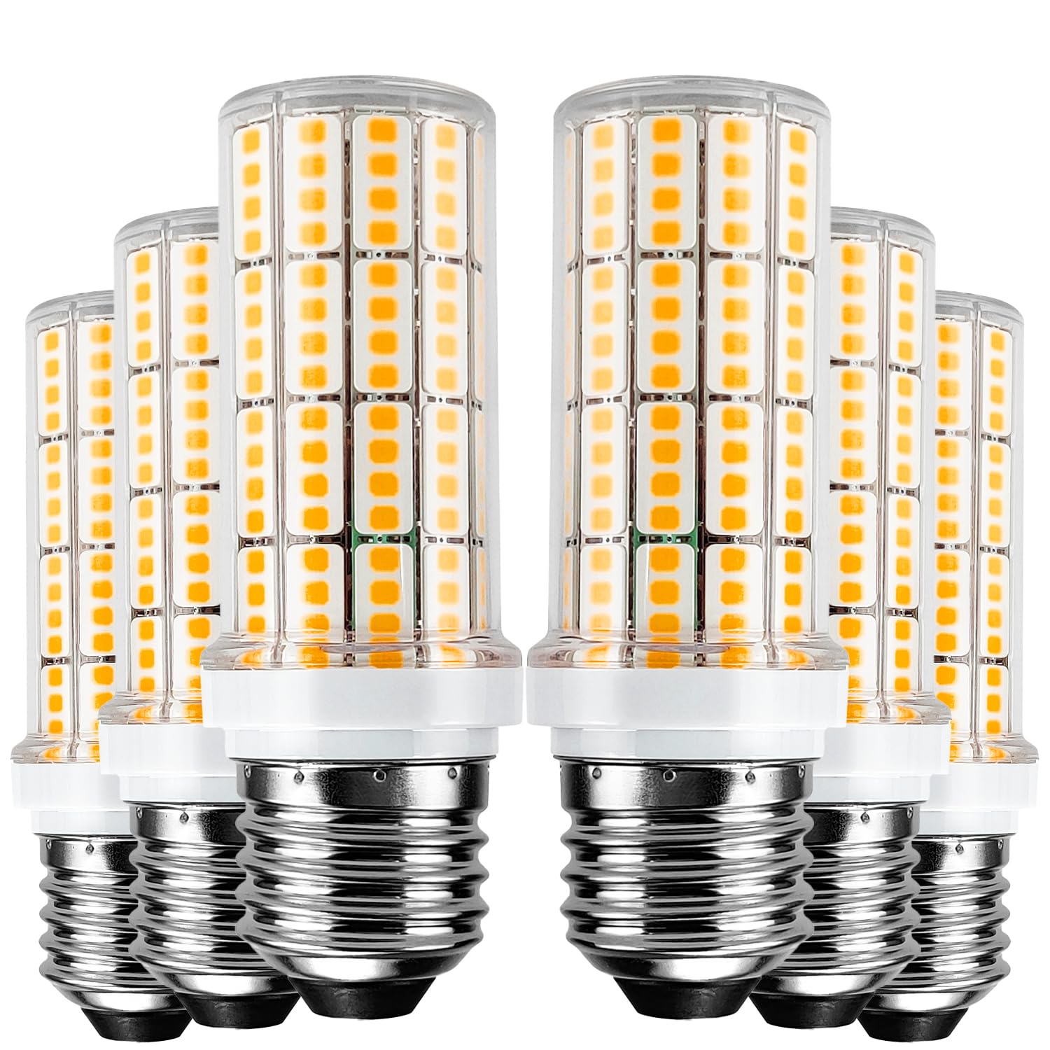 6 Pcs Led Corn Light Bulb, 200W Equivalent 2500 Lumen 3000K Cool Daylight White 20W Non-Dimmable Super Bright Led Bulb E26/E27 B